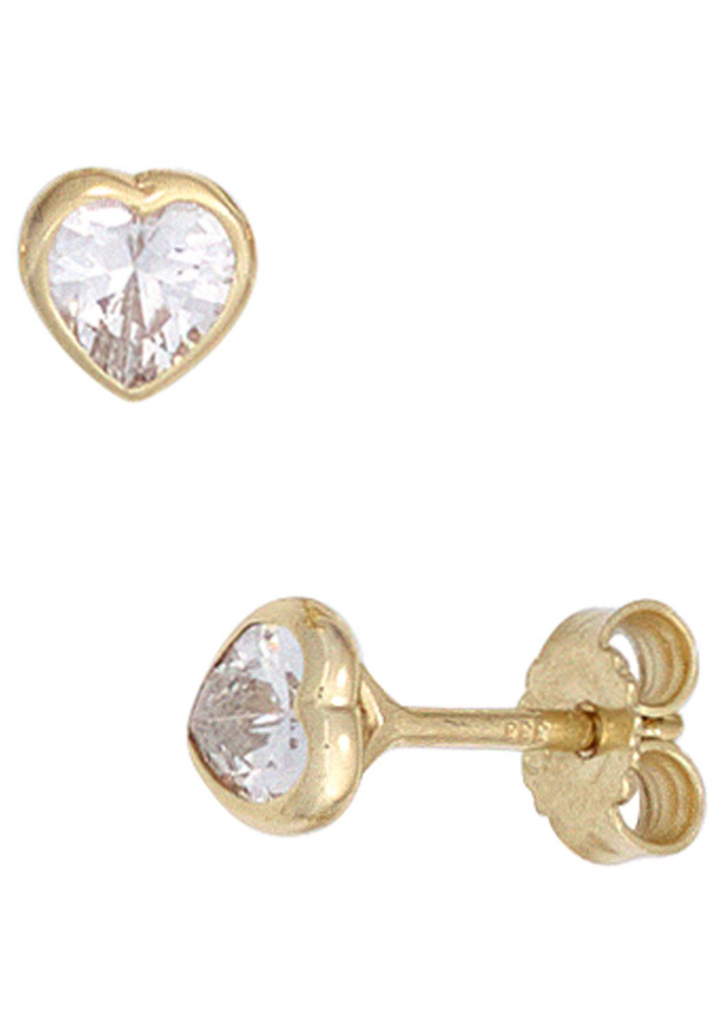 JOBO Paar Ohrstecker, Herz 333 Gold mit Zirkonia günstig online kaufen