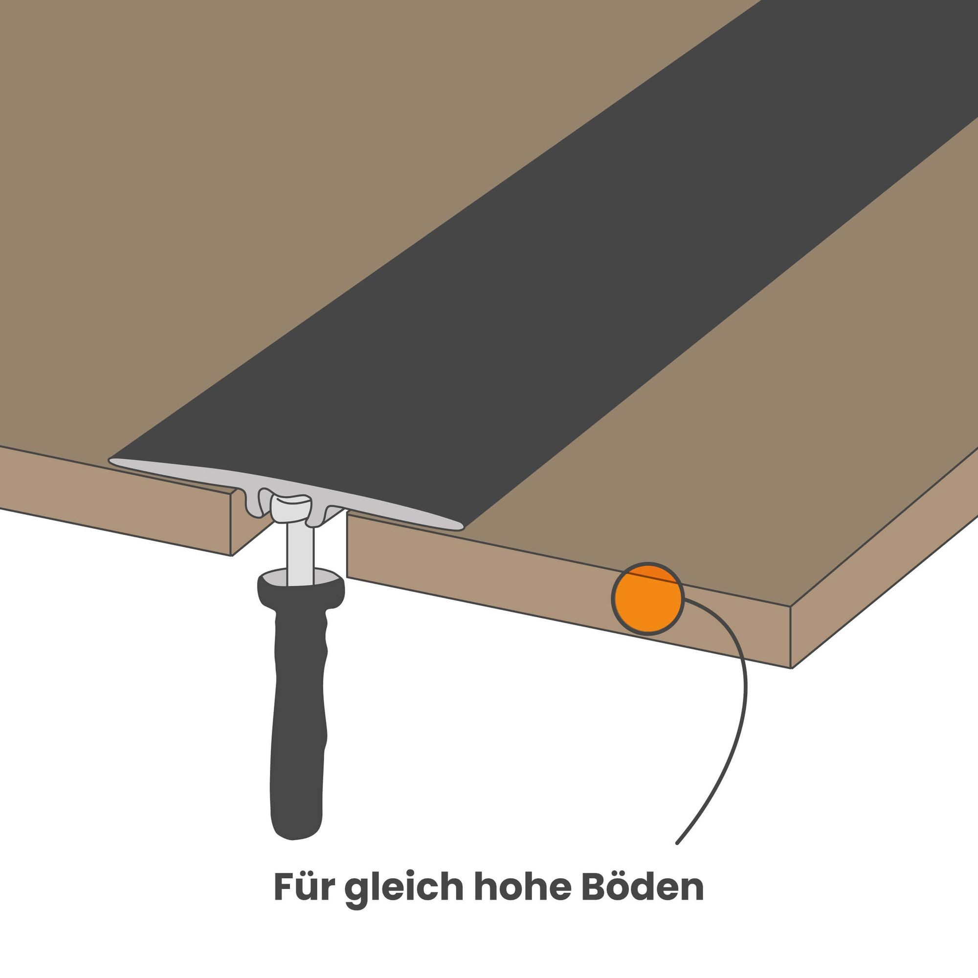 Dalsys Übergangsprofil flach zum Schrauben inkl. Befestigungsmaterial (90cm x 35mm in der Farbe Silber, 1-St), aus eloxiertem Aluminium – Bild 5 von 5