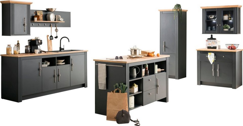 Home affaire Küche Westminster, Breite 366 cm, ohne E-Geräte, Passend zu  weiteren Möbelstücken der Serie WESTMINSTER | Mehrzweckschränke