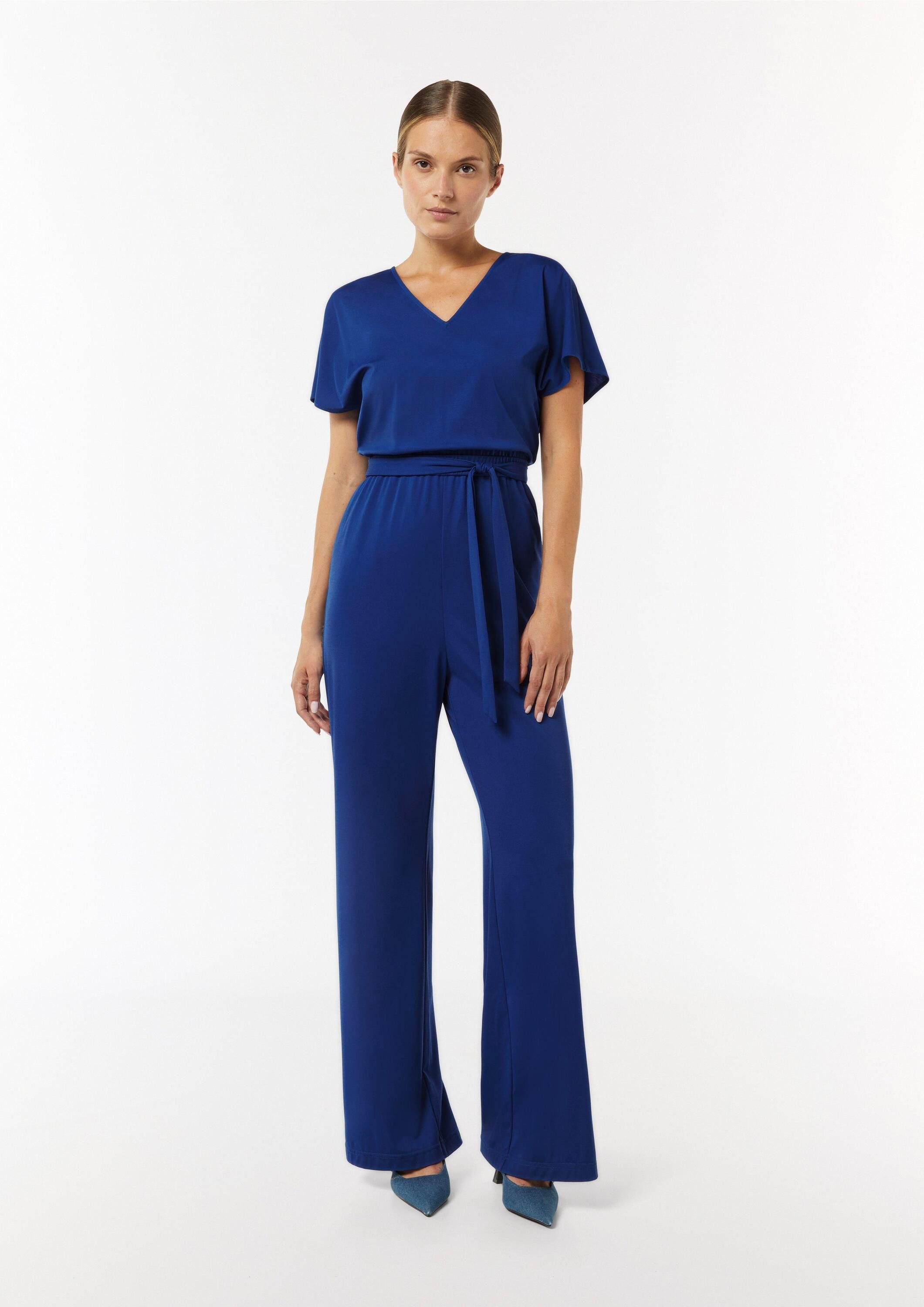 comma Jumpsuit Overall Jersey-Overall mit Taillengürtel im Loose Fit