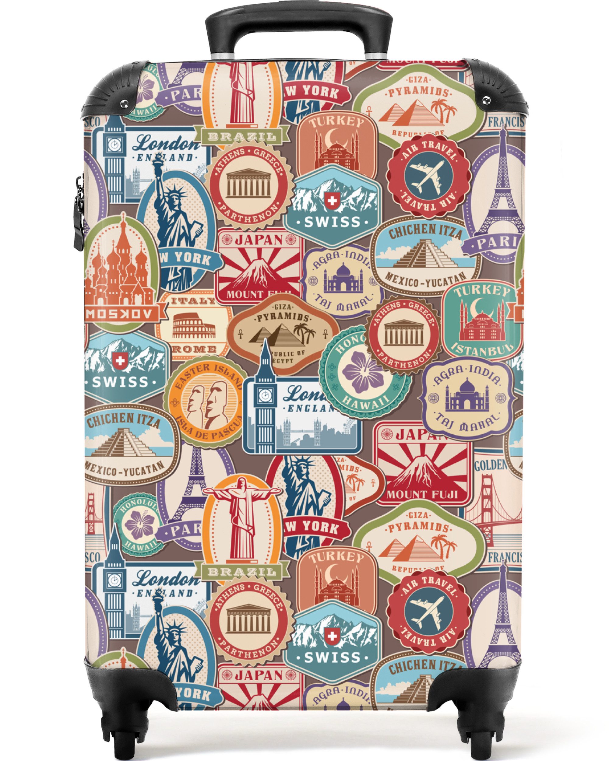 NoBoringSuitcases.com© Hartschalen-Trolley Reisen - Muster - Illustrationen günstig online kaufen