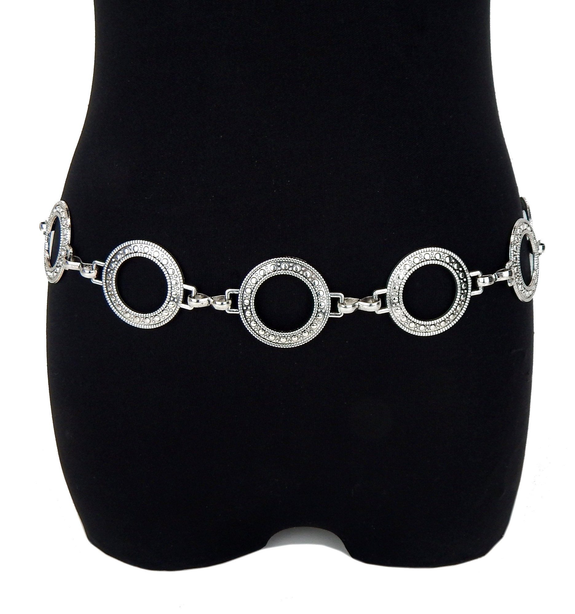 Ella Jonte Kettengürtel silber – Retro-Look der 60er & 70er Jahre – Verstellbar, Vintage