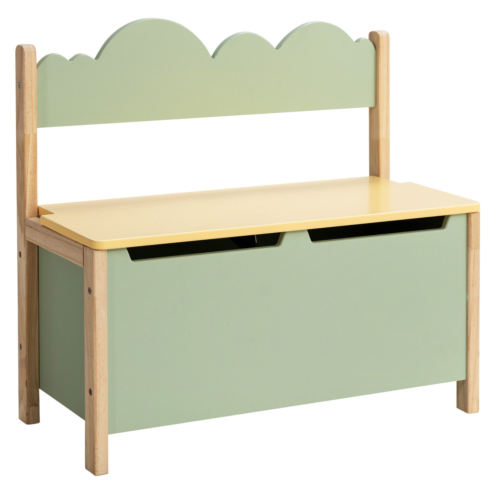 COSTWAY Spielzeugtruhe 2 in 1 Sitzbank Spielzeugkiste, mit Deckel & Rücklehne