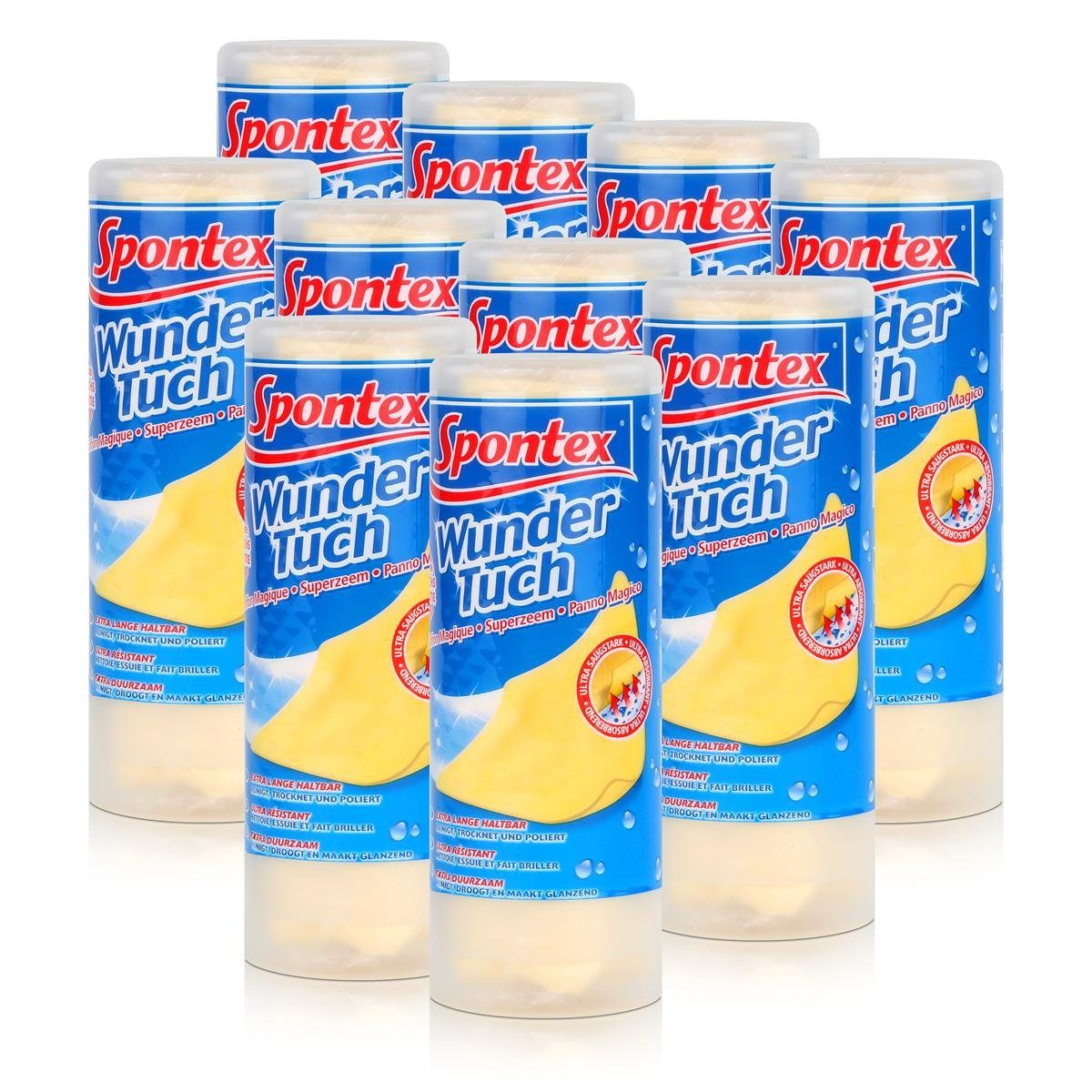 SPONTEX Spontex Wundertuch - Reinigt, Trocknet und Poliert (10er Pack) Reinigungstücher