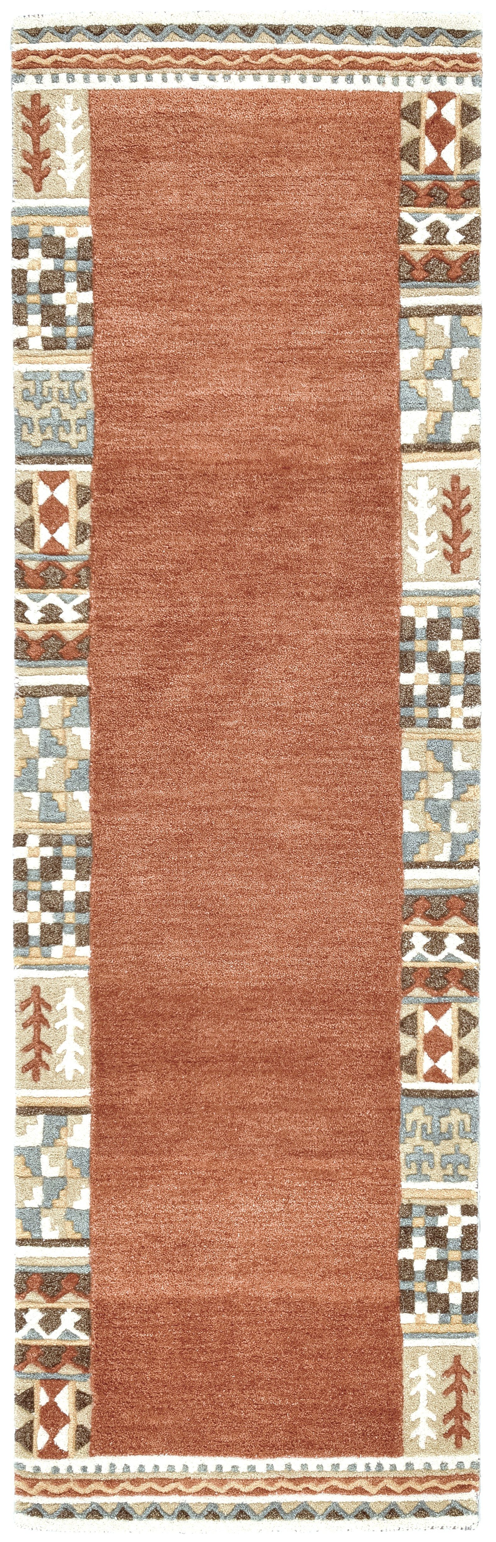 THEKO Läufer Nuno, reine Wolle, Handgefertigt, mit Bordüre, rechteckig, Höhe: 14 mm, handgetuftet, Brücke, Wohnzimmer, Schlafzimmer, Esszimmer