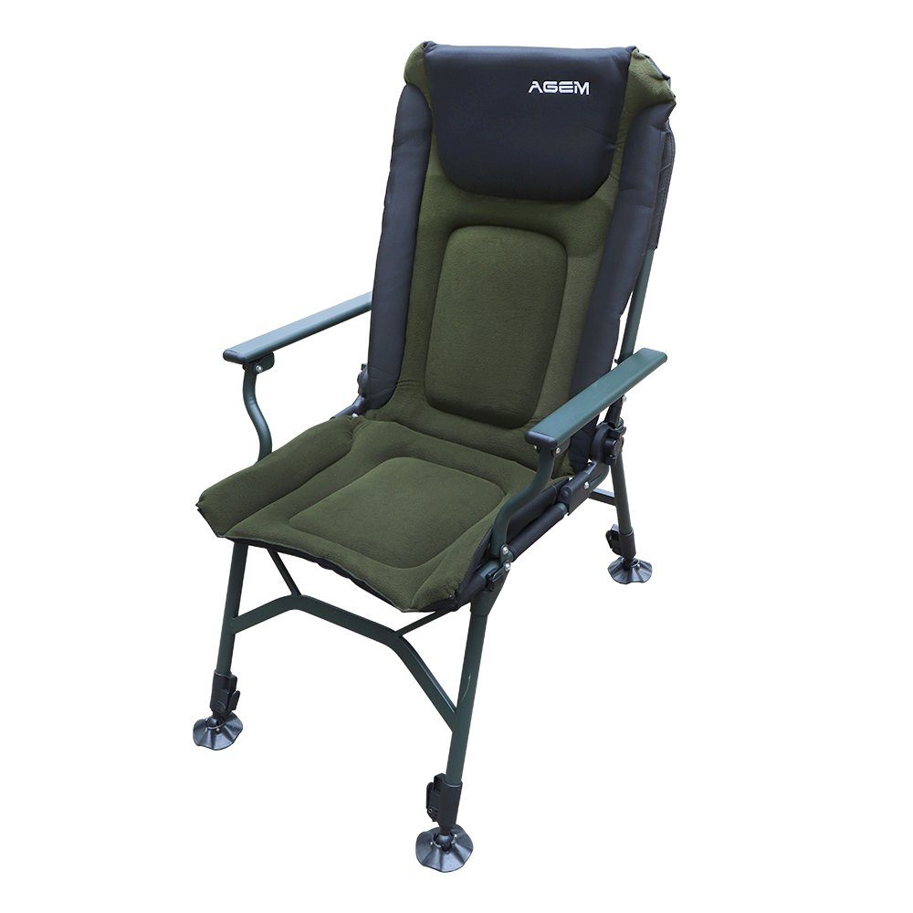 Angelstuhl Faltbar mit Armlehne Strandstuhl Karpfenstuhl Camping Stuhl Klappbar