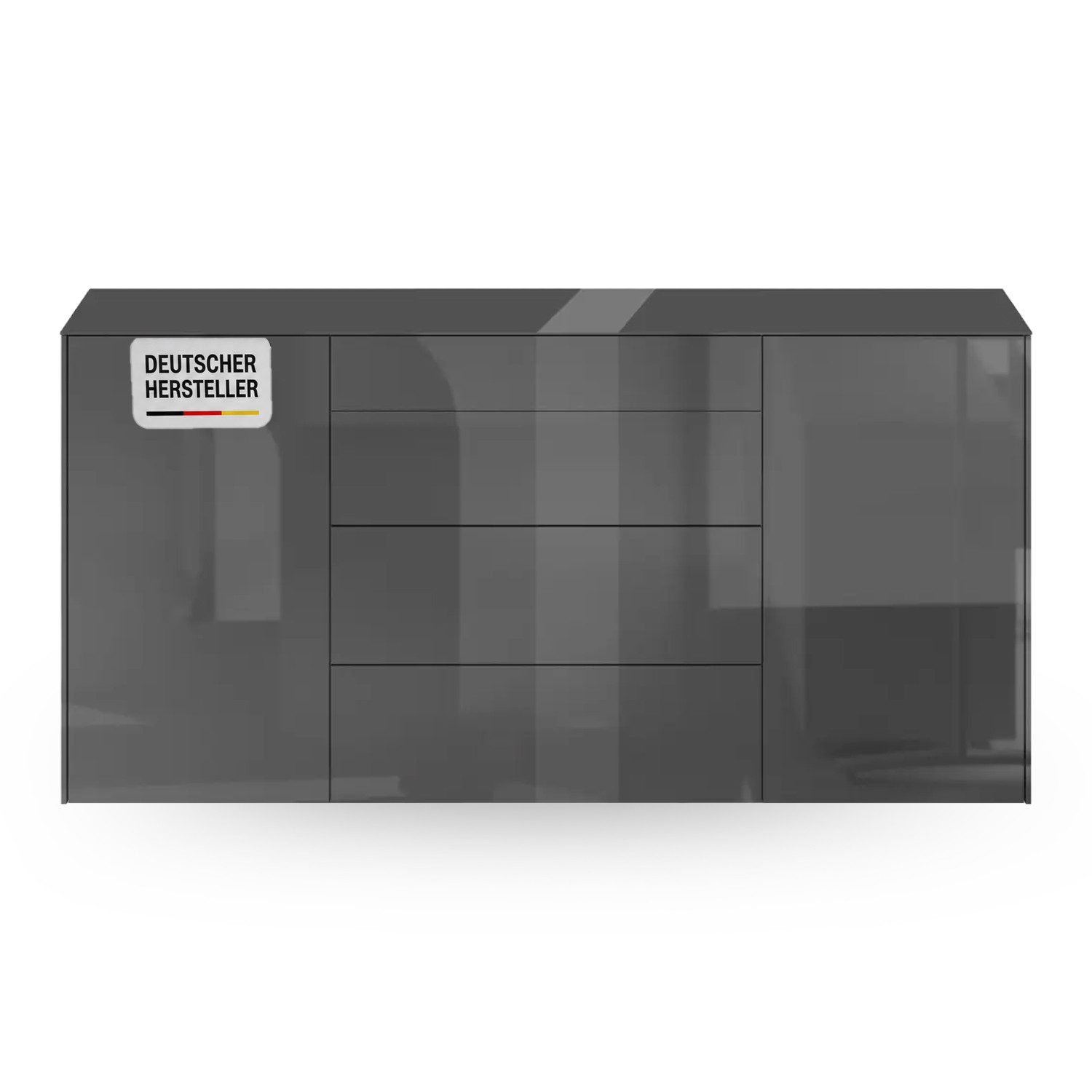 Storado Kommode Colors 179×89×42cm, Kommode mit 2 Türen, Farbe wählbar, 3 Schubladen auf Unterflurauszügen, Oberfläche kratzfest