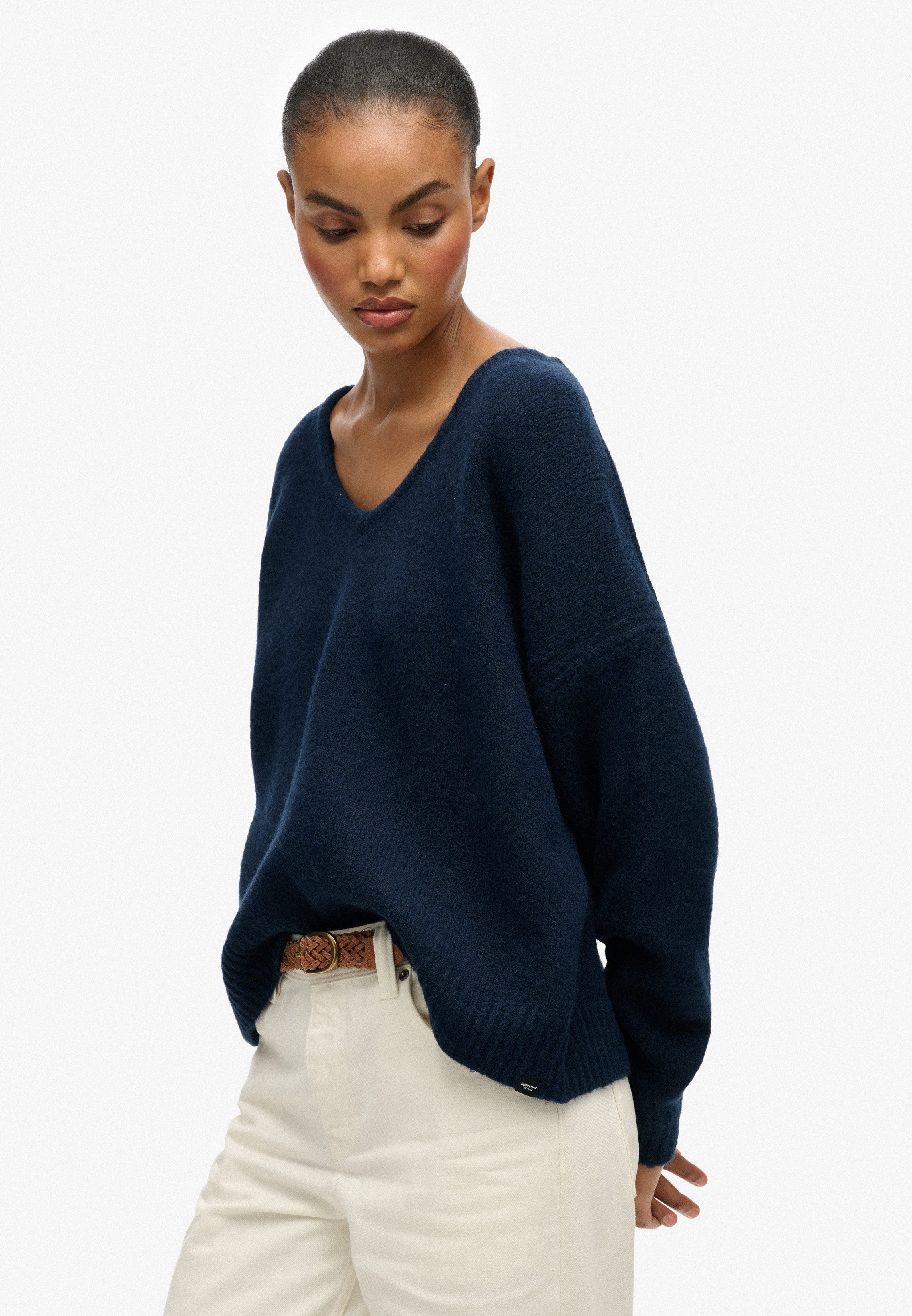 Superdry Strickpullover BRUSHED OS V NECK JUMPER günstig online kaufen