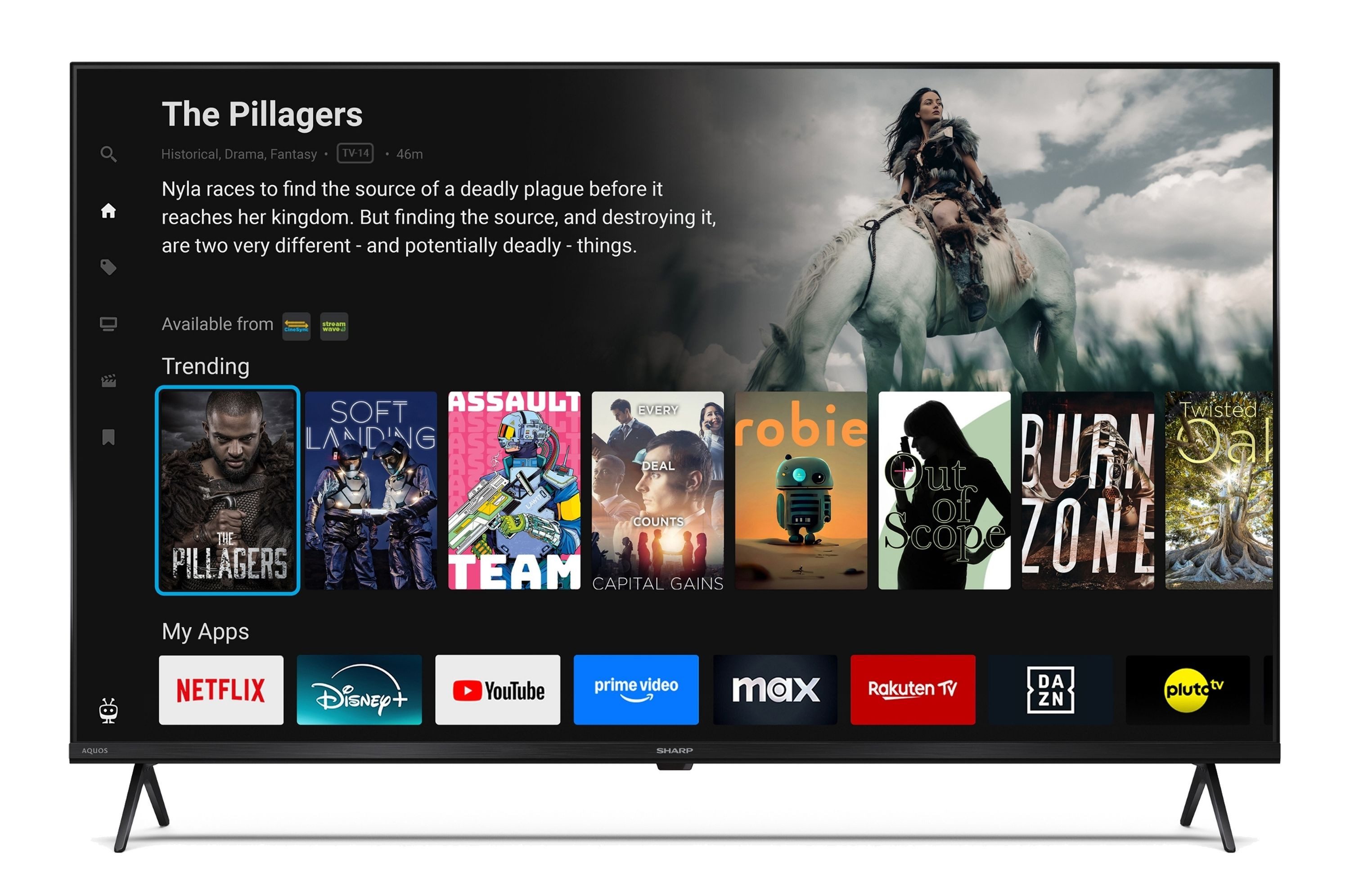 Sharp 43HM5745E QLED-Fernseher (108 cm/43 Zoll, 4K Ultra HD, Smart TV powered by TiVo, Smart TV by TiVo, HDR Dolby Vision & Atmos, Triple-Tuner)