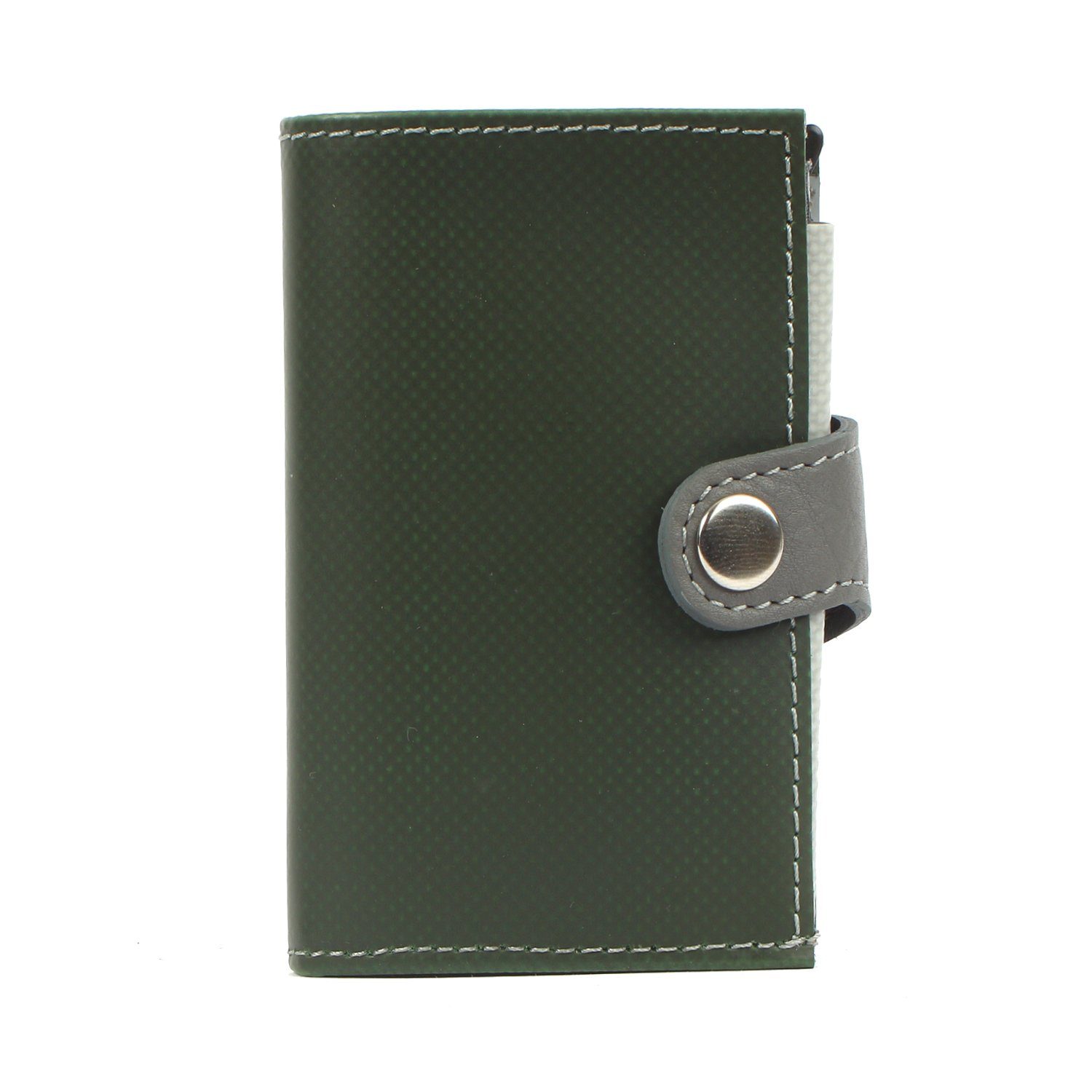 7clouds Mini single Kreditkartenbörse Geldbörse noonyu tarpaulin, Upcycling junglegreen aus Tarpaulin