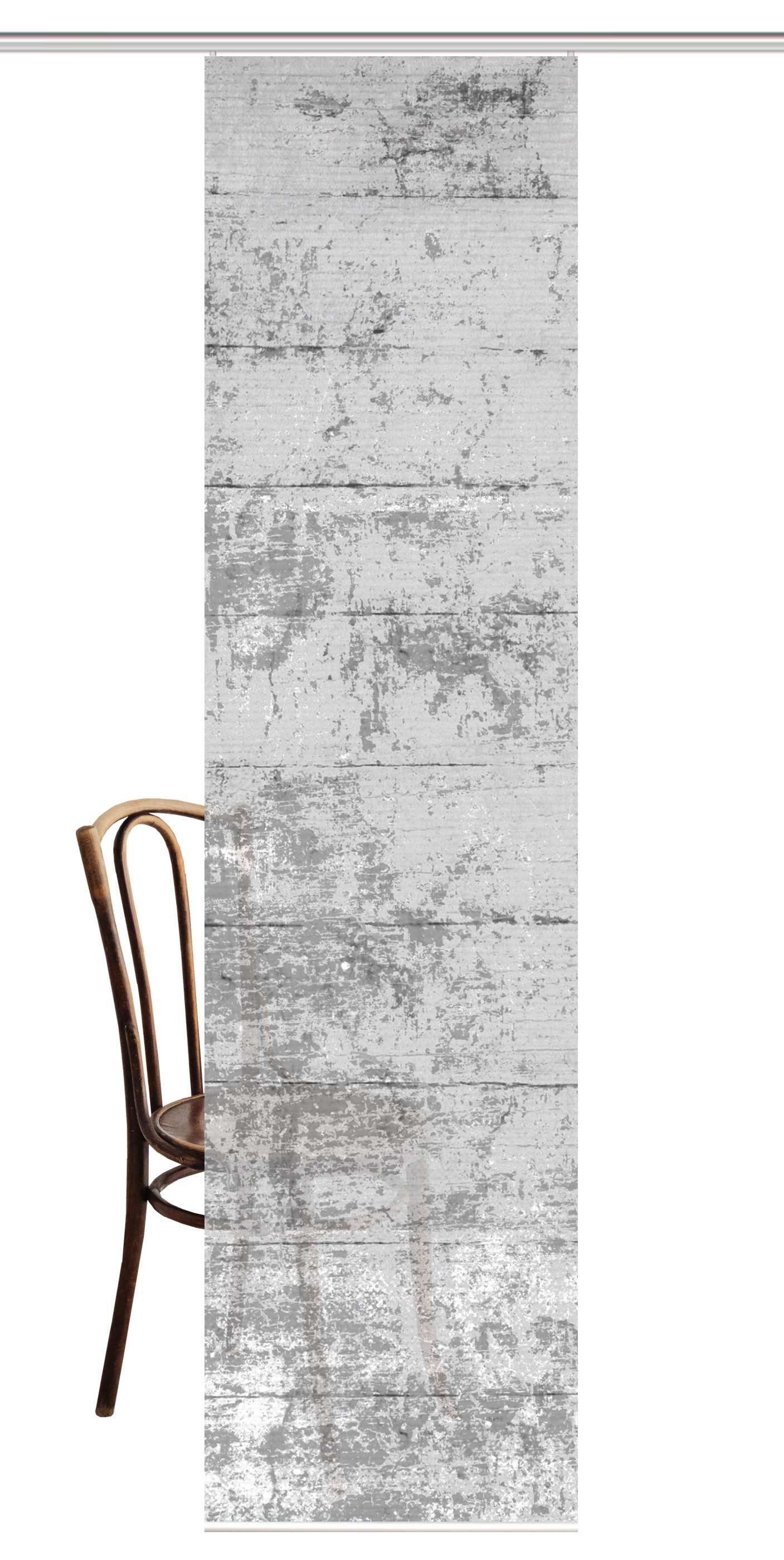 HOME in green Schiebegardine Home In Green Schiebevorhang Bambusoptik Recycelt Digitaldruck Mandri (1 St), Kunstfaser, 1x Schiebewand inkl. Paneelwagen und Klemmleiste Grau