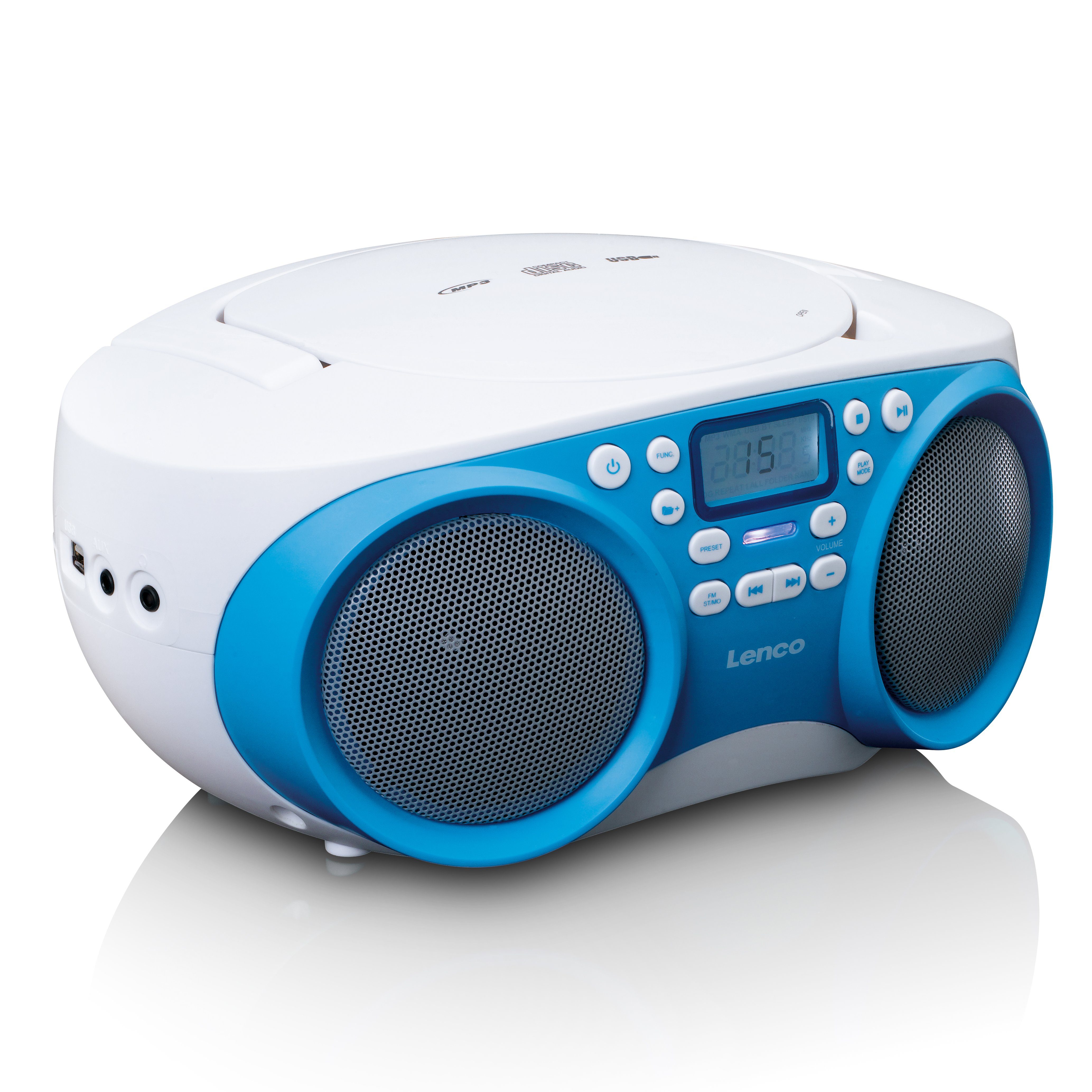 SCD-301BU (FM) CD-Radiorecorder Lenco Weiß-Blau