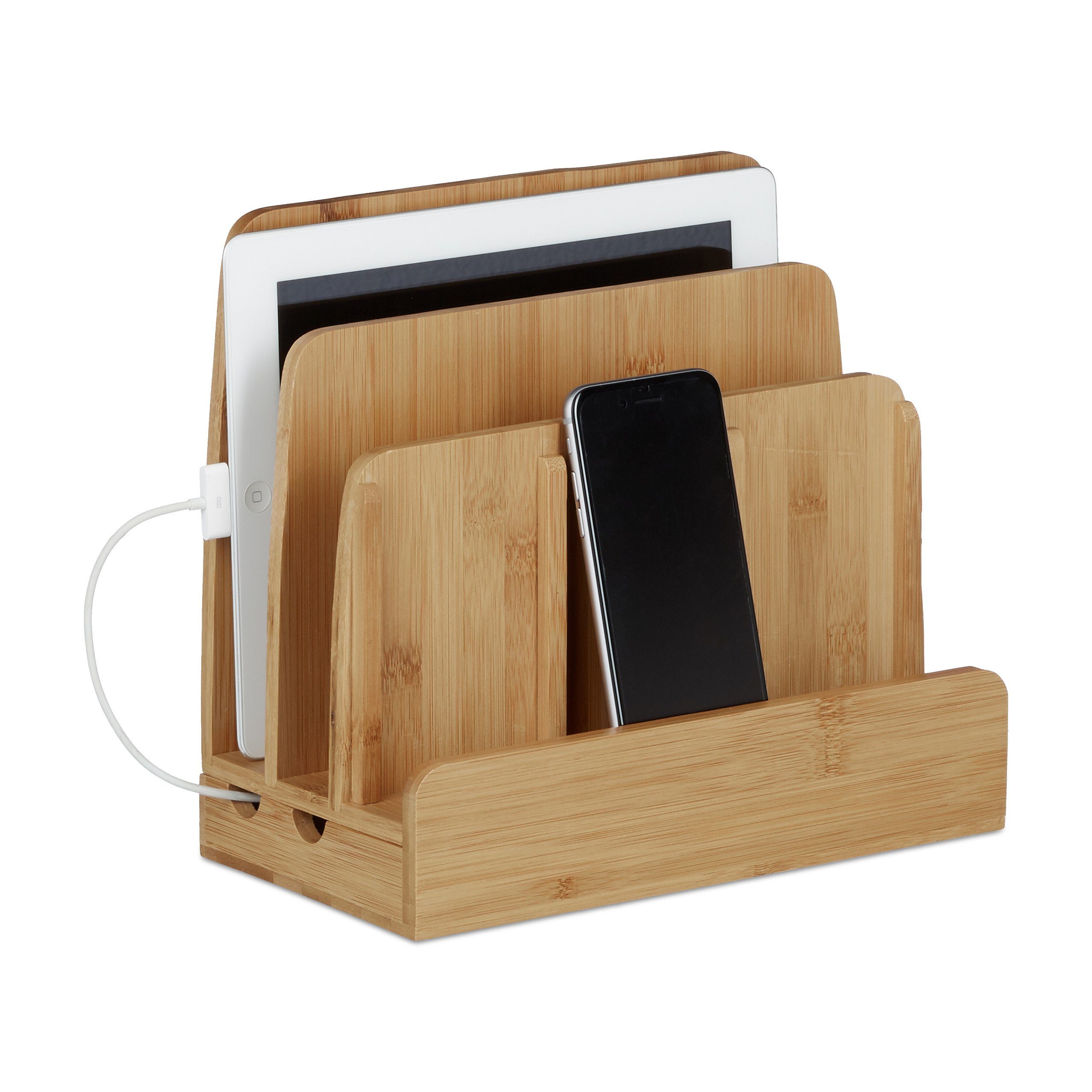 Handy-Halterung Ladestation Bambus
