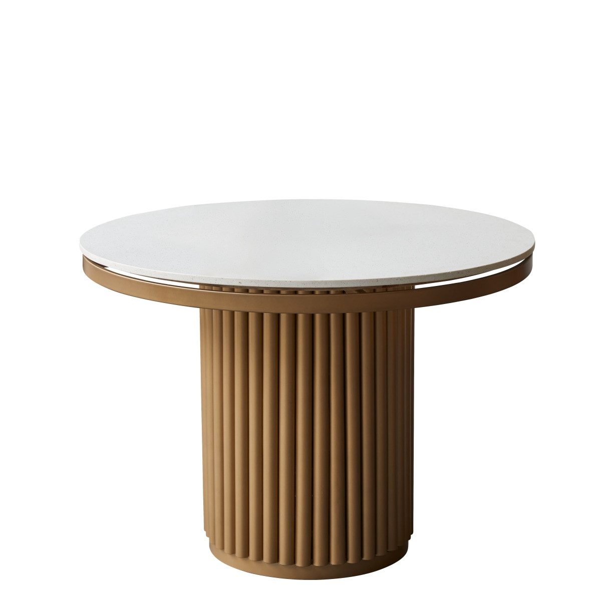 Tikamoon Esstisch Runder Tisch Isaure aus Metall und Terrazzo 4/6 Personen 107 cm