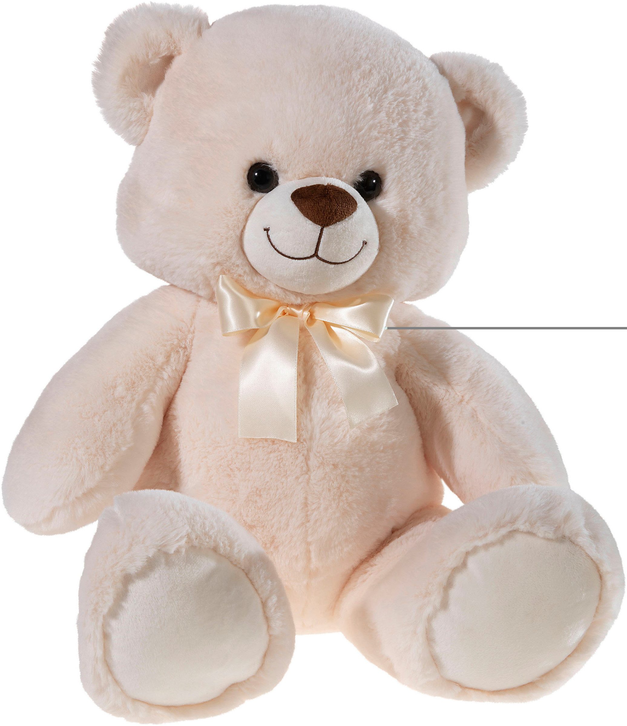 Heunec® Kuscheltier Bär mit Schleife creme, 55 cm, enthält recyceltes Material