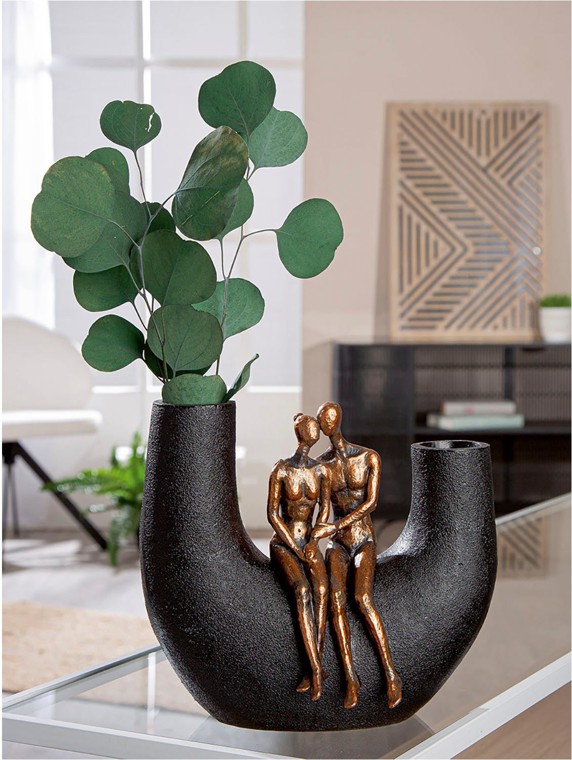 Casablanca by Gilde Tischvase Vase Frau; Mann Movement schwarz H. 20,5 cm (1 St)