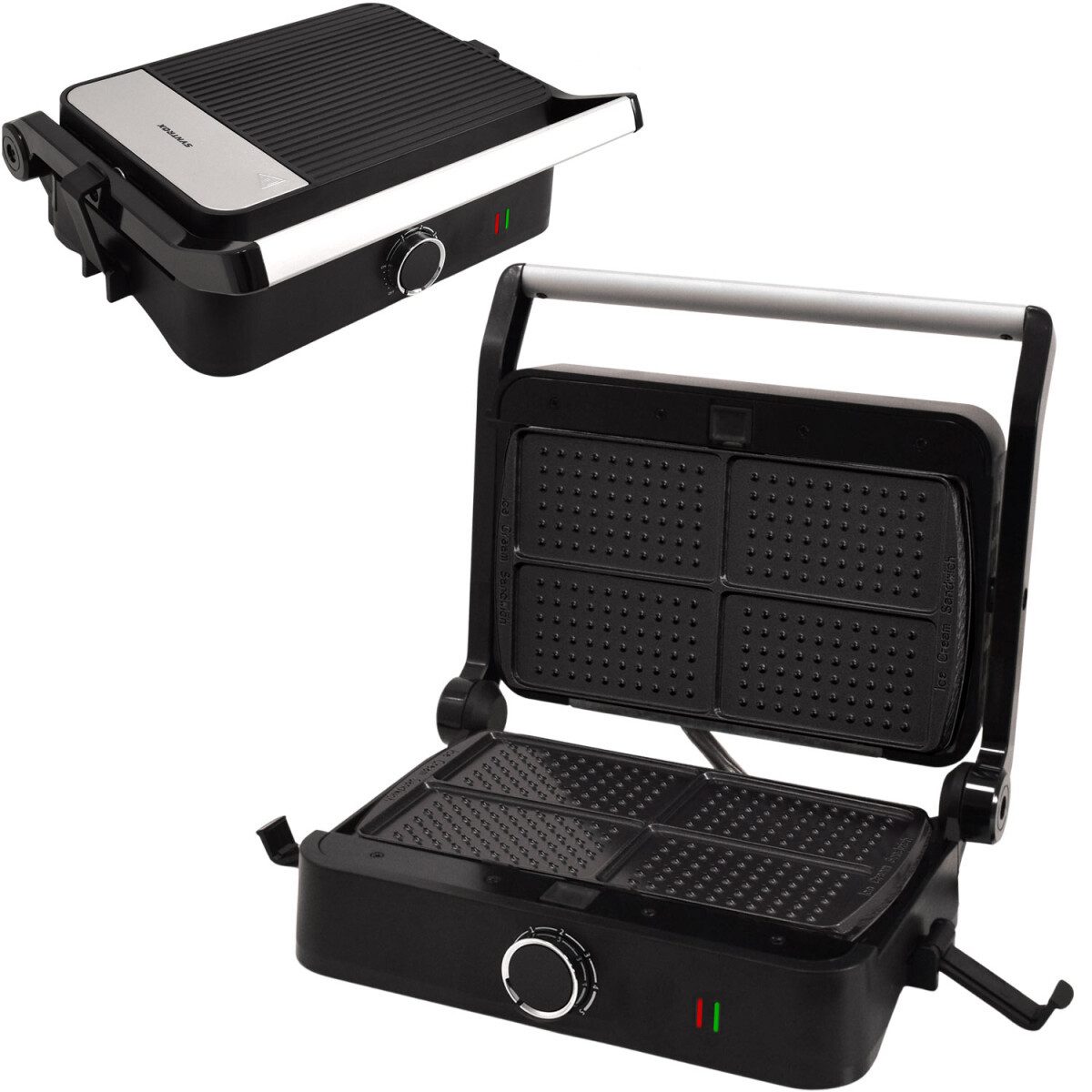 Syntrox Germany Küchenorganizer-Set Kombigerät Multifunktionsmaker mit Wechselplatten SM-1000W-Toledo Ice