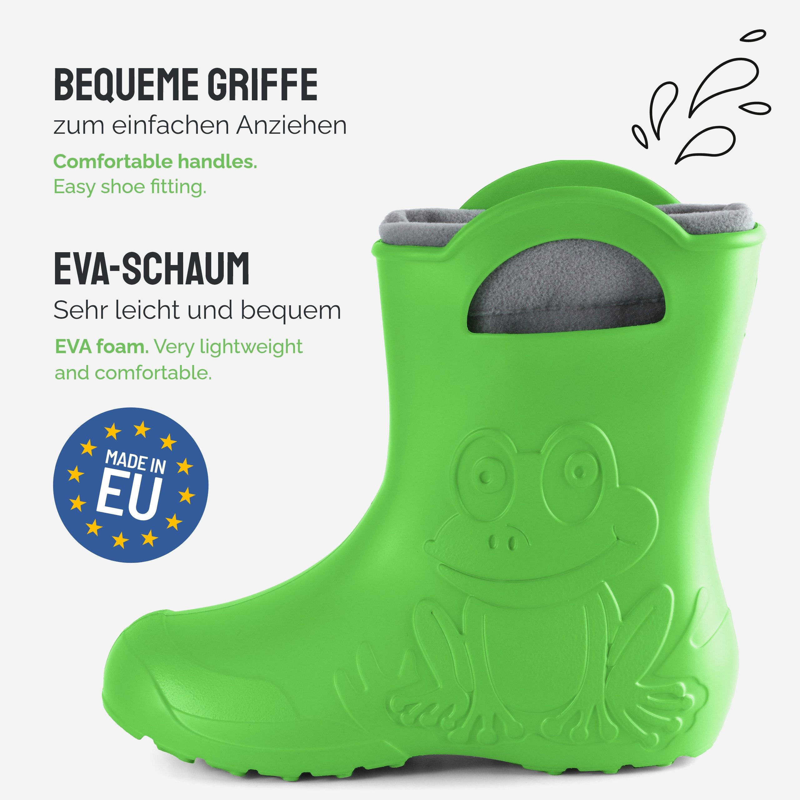 Ladeheid EVA Regenstiefel LA-CA-12 federleichte Regenschuhe Damen Gummistiefel mit herausnehmbares Innenfutter – Bild 4 von 5