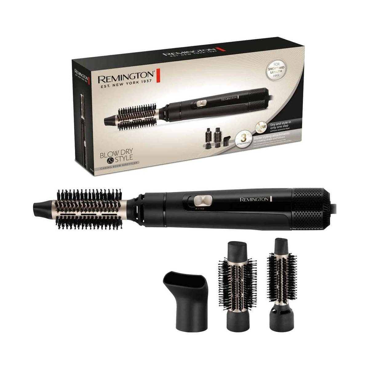 Remington Warmluftbürste Warmluftbürste Airstyler AS7300 Blow Dry&Style 2 Heiz-&Gebläsestufen, Airstyler/Rund-&Lockenbürste für kurze, mittellange & lange Haare