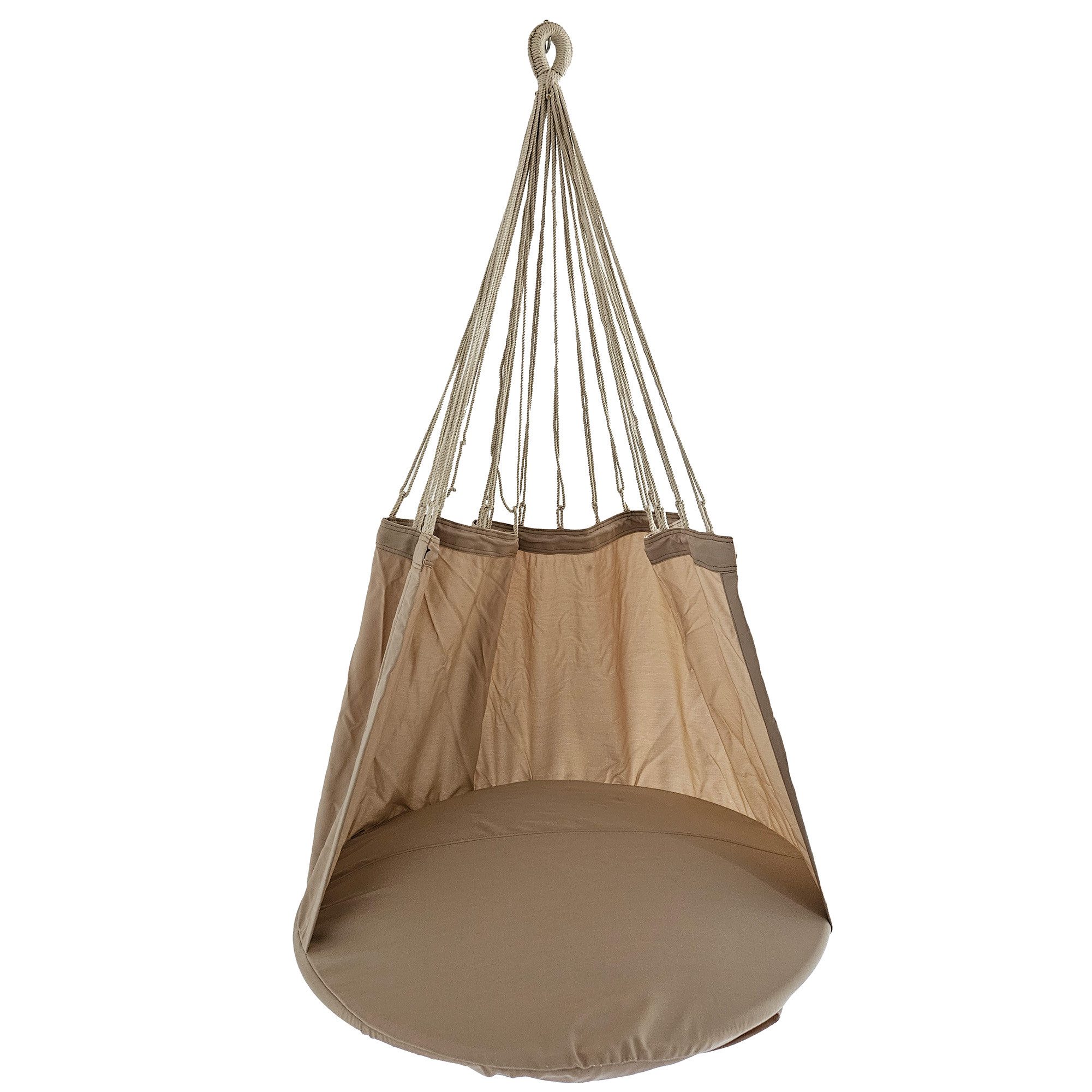 HOPLO Hängestuhl Hängehöhle Hängestuhl für Erwachsene Naturfarben gepolstert, Herausnehmbares Kissen