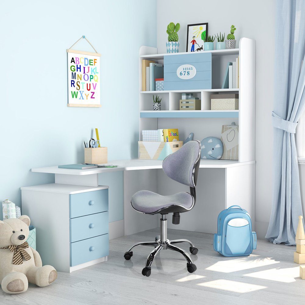 hjh OFFICE Stoff mitwachsend, Blau KIDDY Drehstuhl ergonomisch GTI-3 St), (1 Kinderdrehstuhl