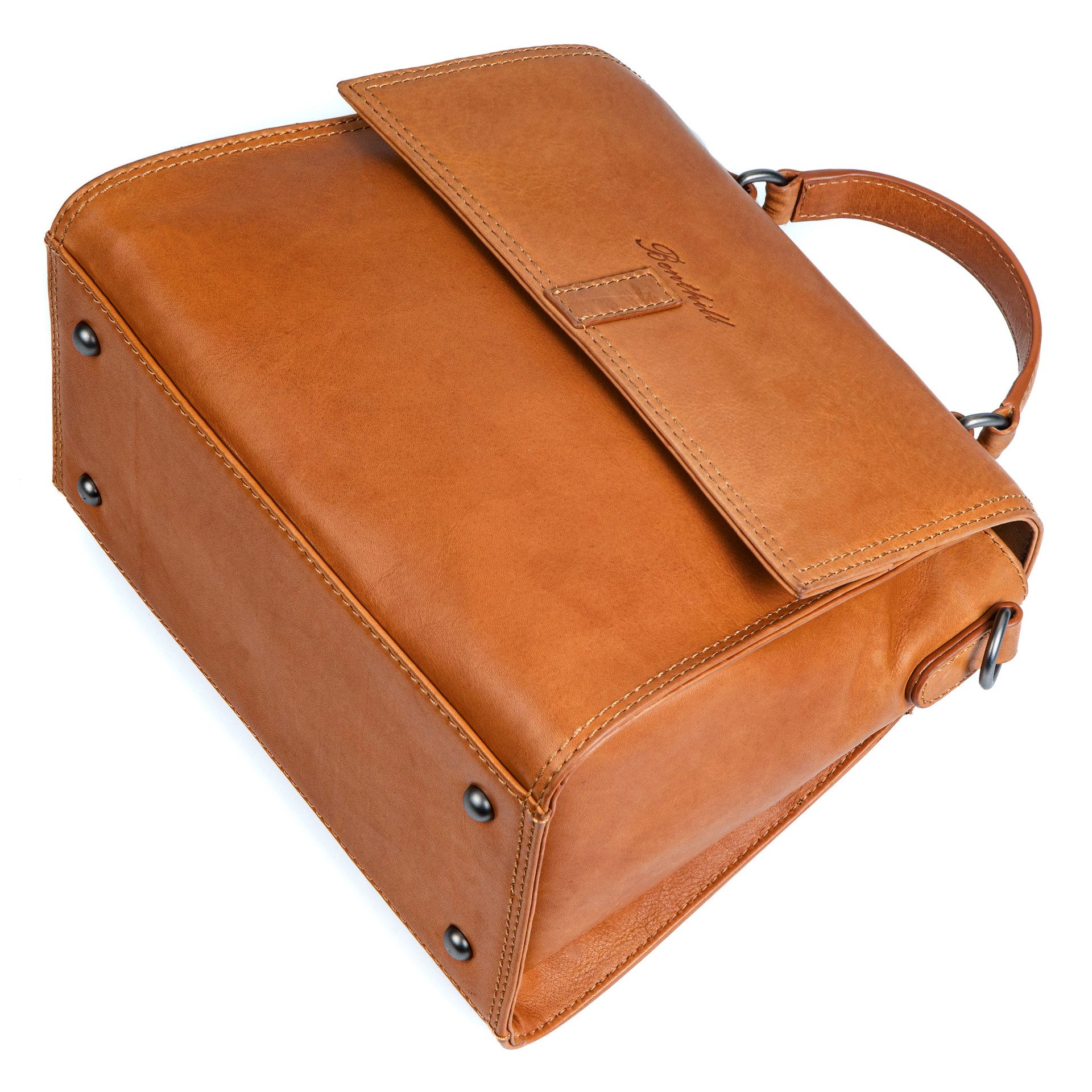 Benthill Henkeltasche Damen Echt Leder Henkeltasche Kleine Tasche Frauen Handtasche Bag, Reißverschlussfach – Bild 5 von 5