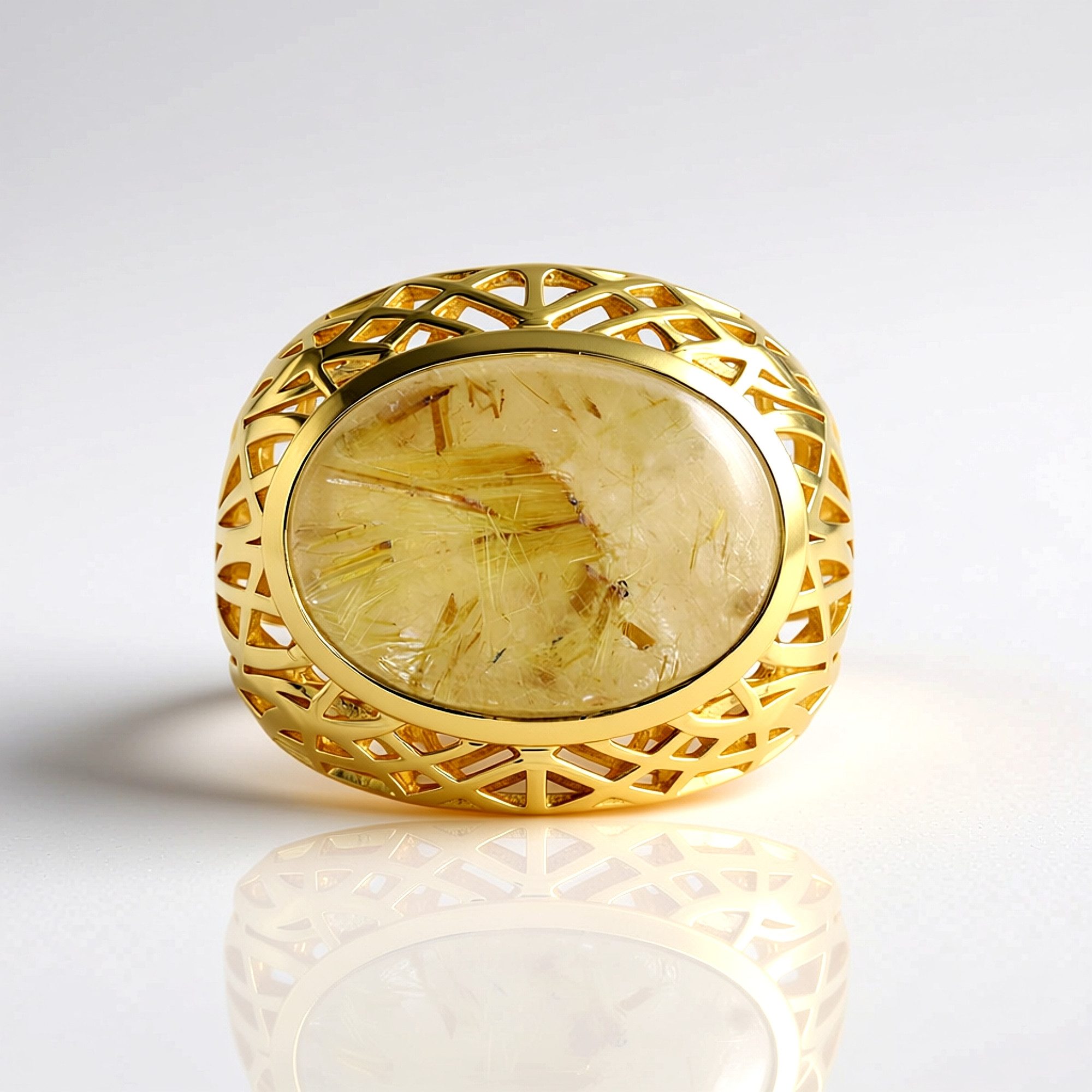 Cavill Solitärring Ring aus vergoldetem Silber mit Rutilquarz, 11,25 ct (1-tlg)
