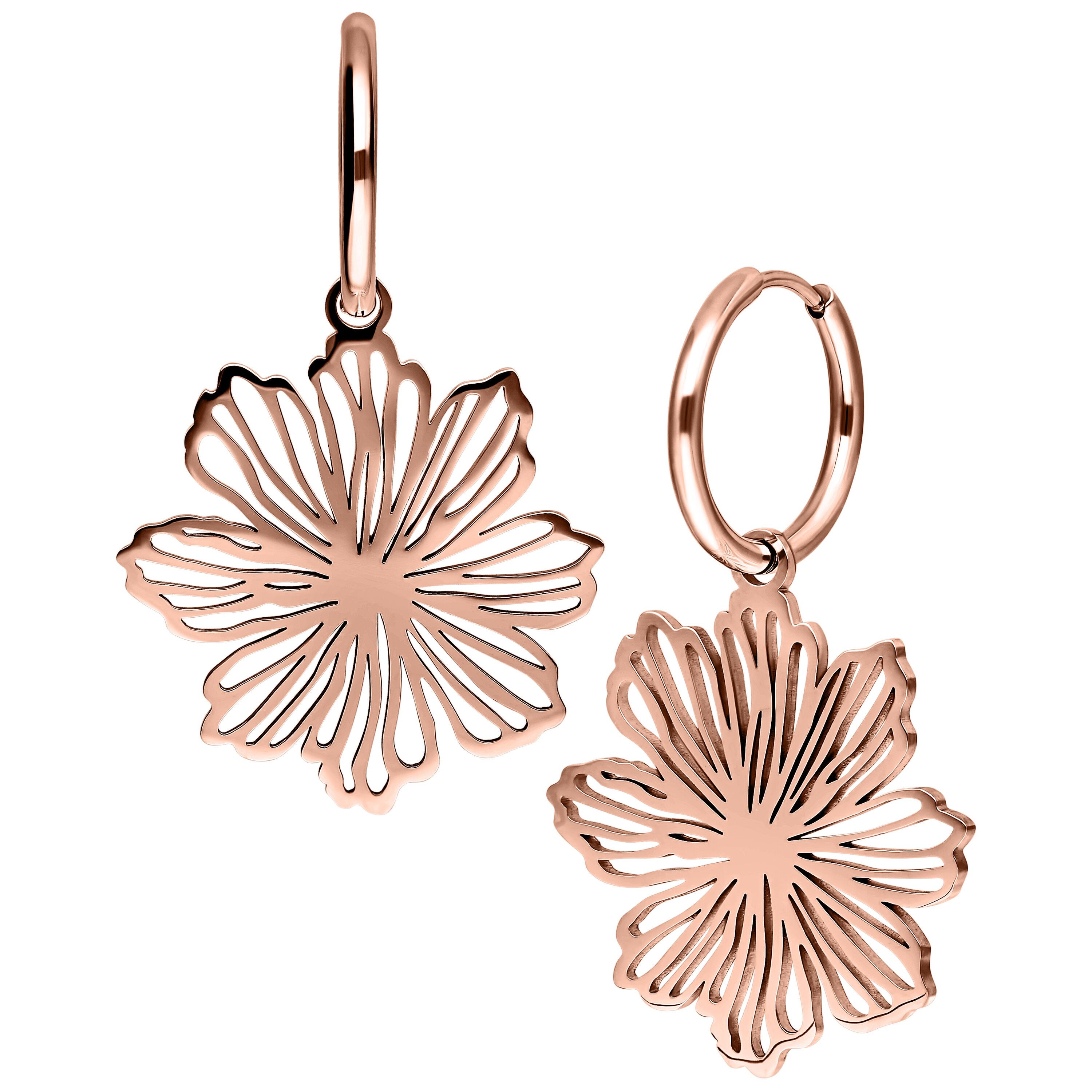 Wildcat Paar Ohrhänger Fine Flower Hoops - Roségold, Chirurgenstahl 316L - günstig online kaufen