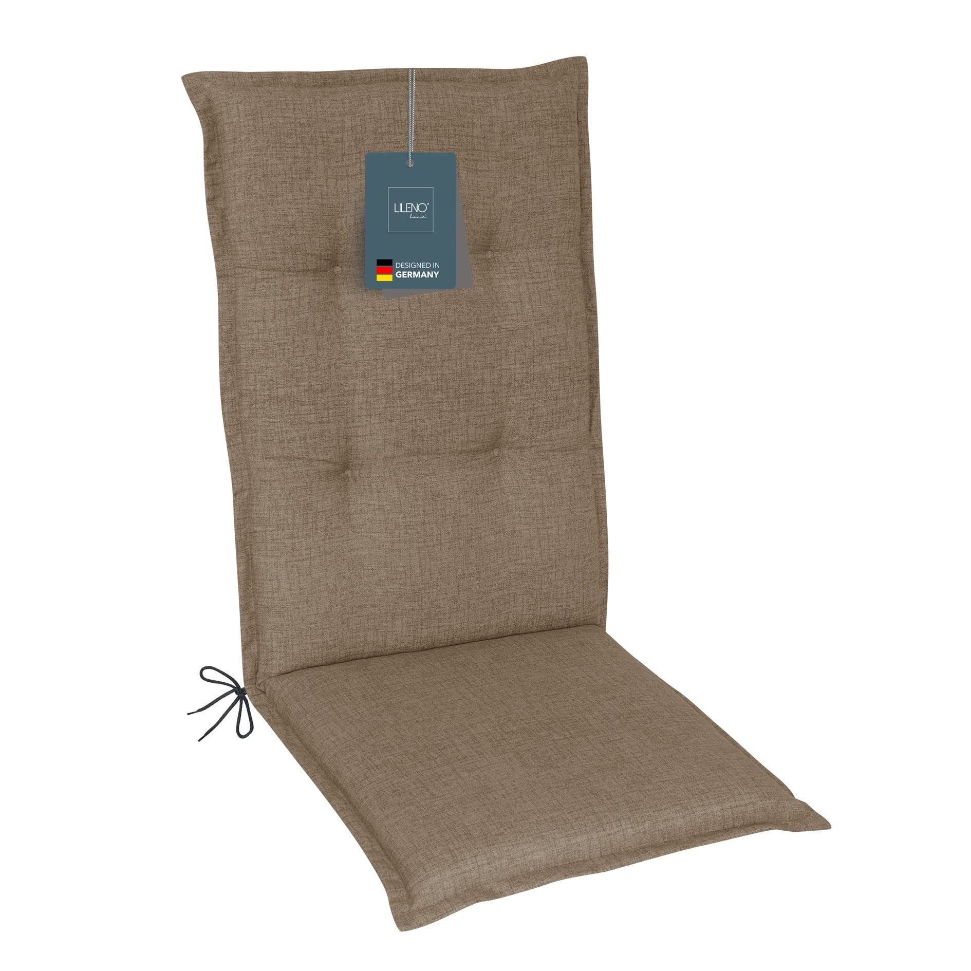 LILENO HOME Hochlehnerauflage Gartenstuhl Auflage, bequeme Sitzauflage für Gartenmöbel, Stuhlkissen, (1 St., 1er Set), Polsterauflage Helllbraun, Sitzpolster für Klappstühle