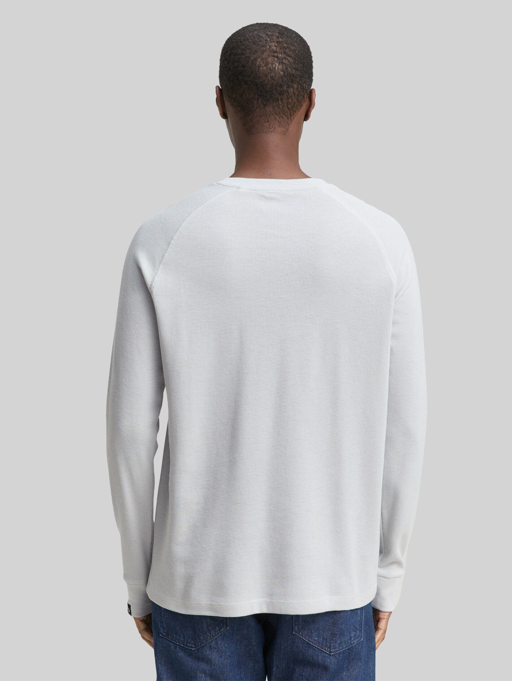 TOM TAILOR Denim Langarmshirt T-Shirt Langarmshirt mit Waffelstruktur