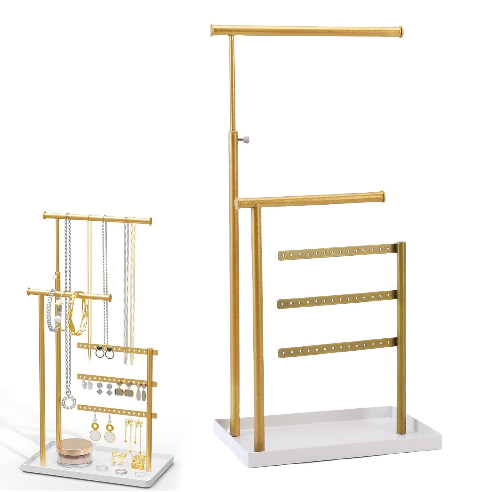 GARRYFIZH Schmuckständer Schmuckständer Gold aus Eisen, Modernes Display für Ketten & Ringe, Eleganter Organizer für Schminktisch & Shop. Ideale Geschenkidee.