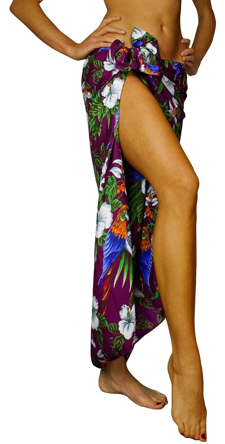 King Kameha Sarong Cherryparrot Funky Hawaii-Sarong Pareo Cover-Up Strand Damen Bikini, Pareo Cover-Up