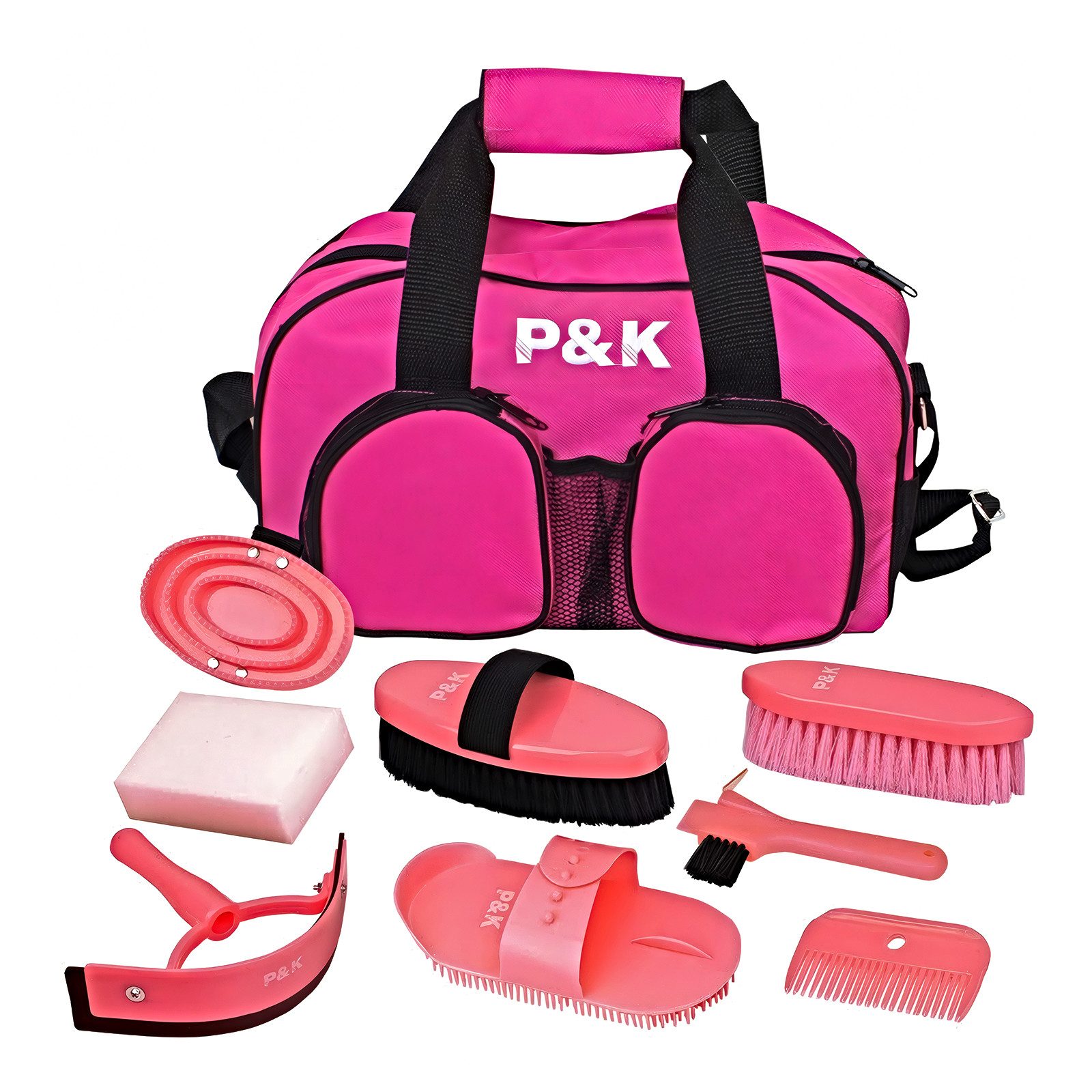P & K Pferdebürste Pferdebürstenset Pferdepflegeset Pferde putzset in Pink