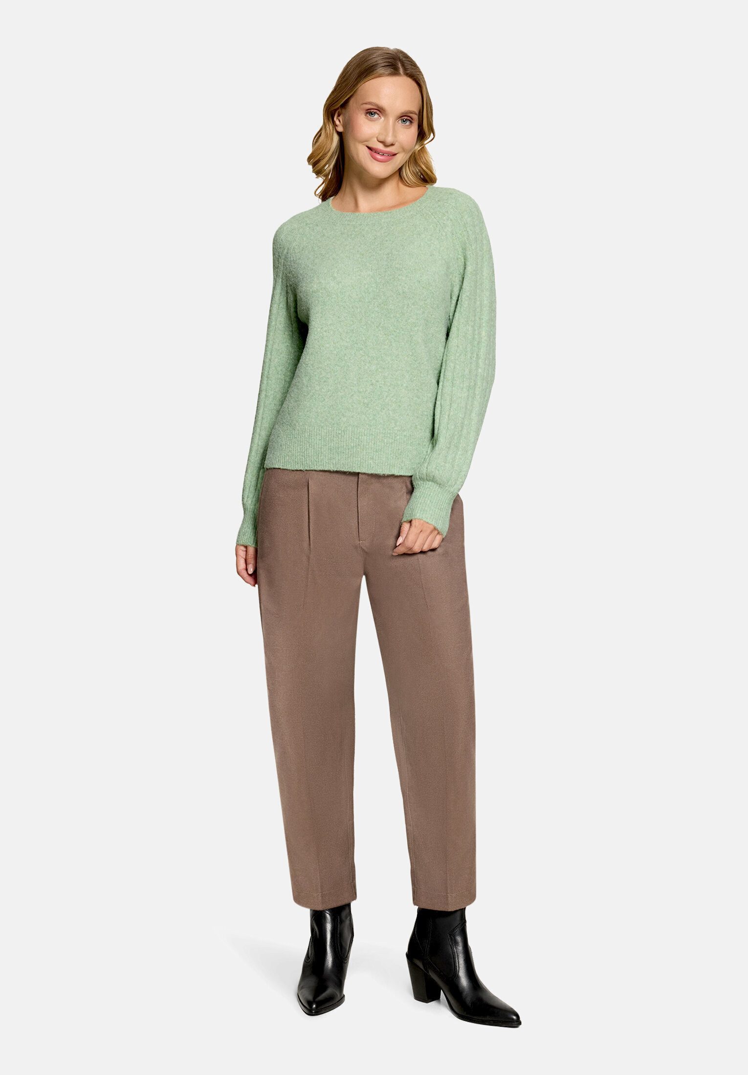 Cartoon Strickpullover Damen mit Rundhalsausschnitt (1-tlg)