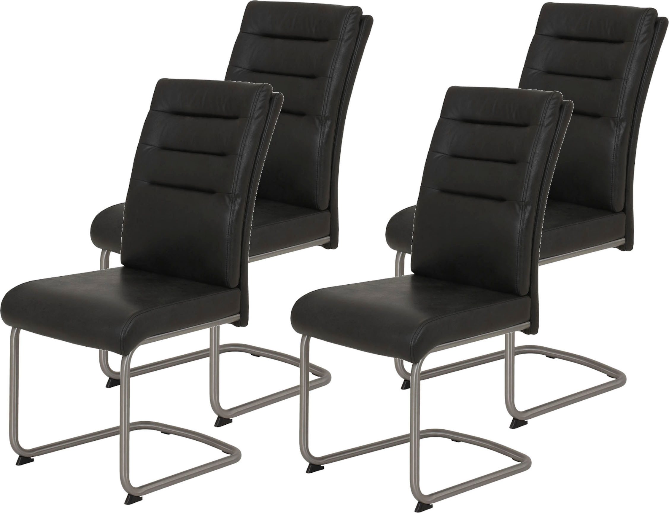 HELA Esszimmerstuhl Paula Freischwinger (Set, 4 St), mit Echtedelstahlgestell, 2 oder 4 Stück