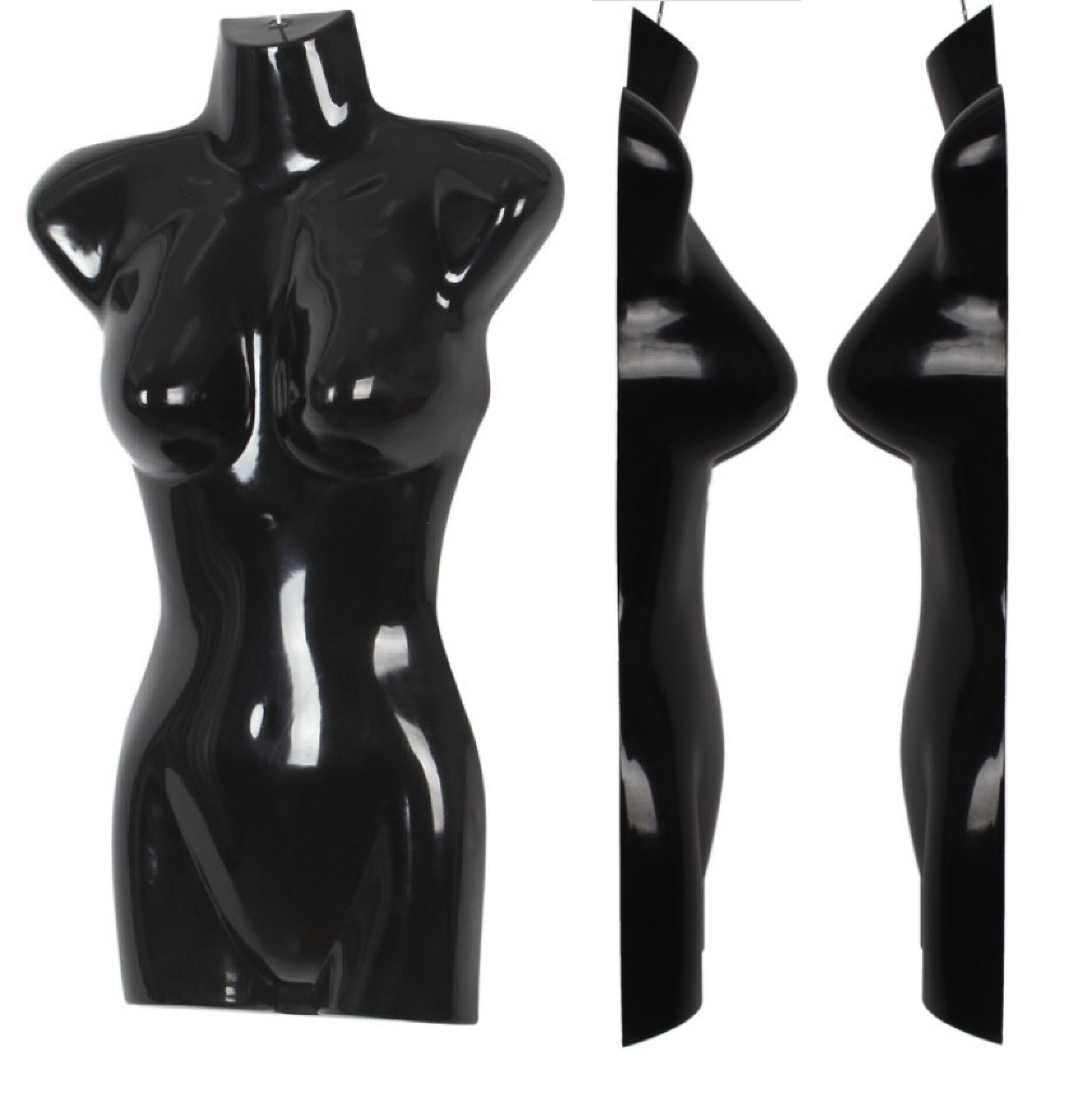 Schneiderbüste 3er Set Torso Weiblich, 72 cm Damentorso aus Kunststoff, 3 Stück -