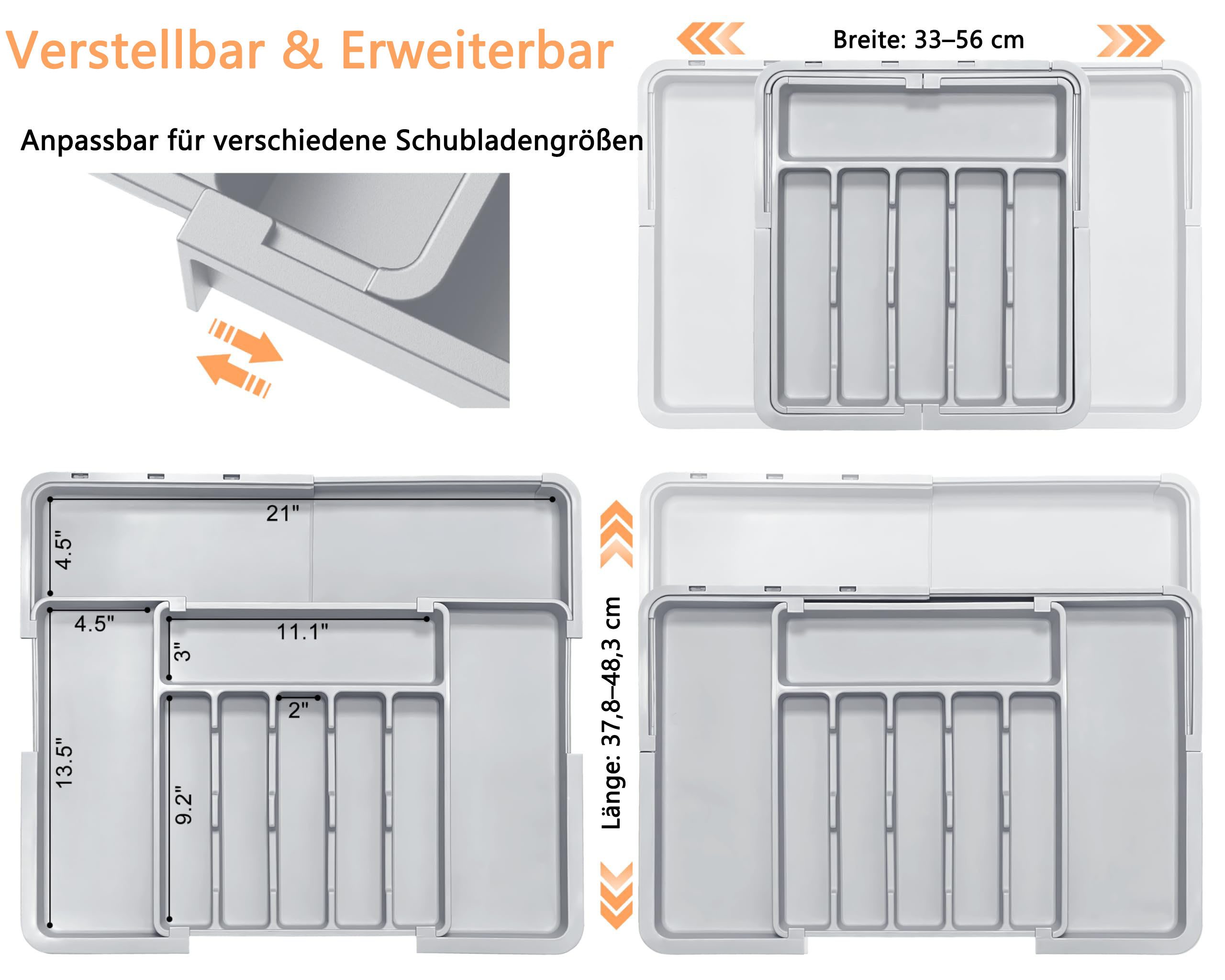 FOUORTUNATE-BEE Besteckhalter Erweiterbar Besteckkasten für Schubladen, (Ab günstig online kaufen