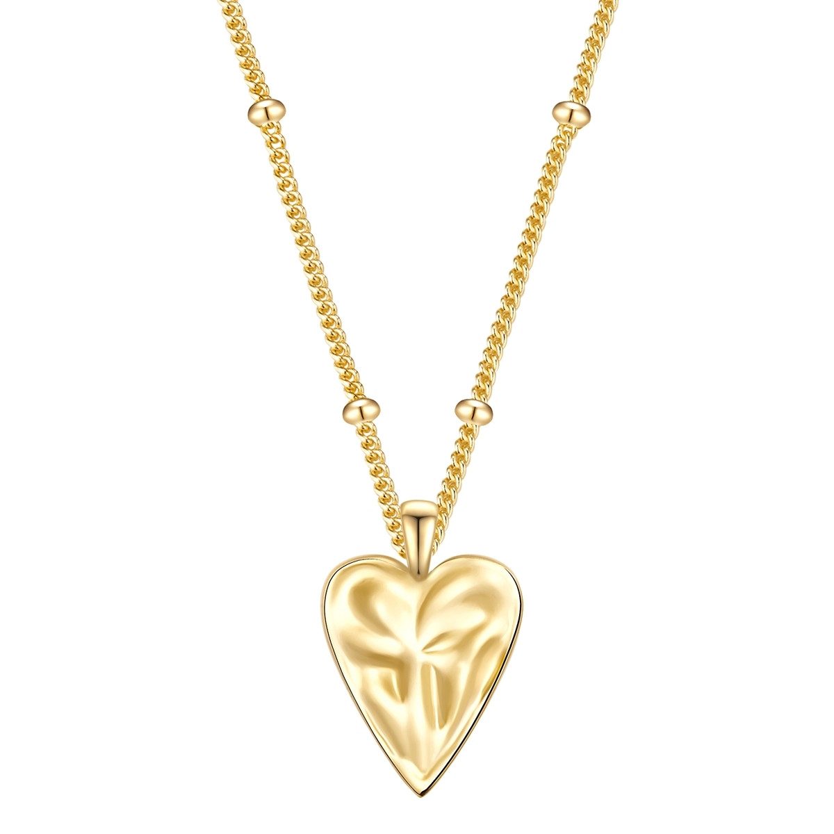 Silberkette Herz gelbgold