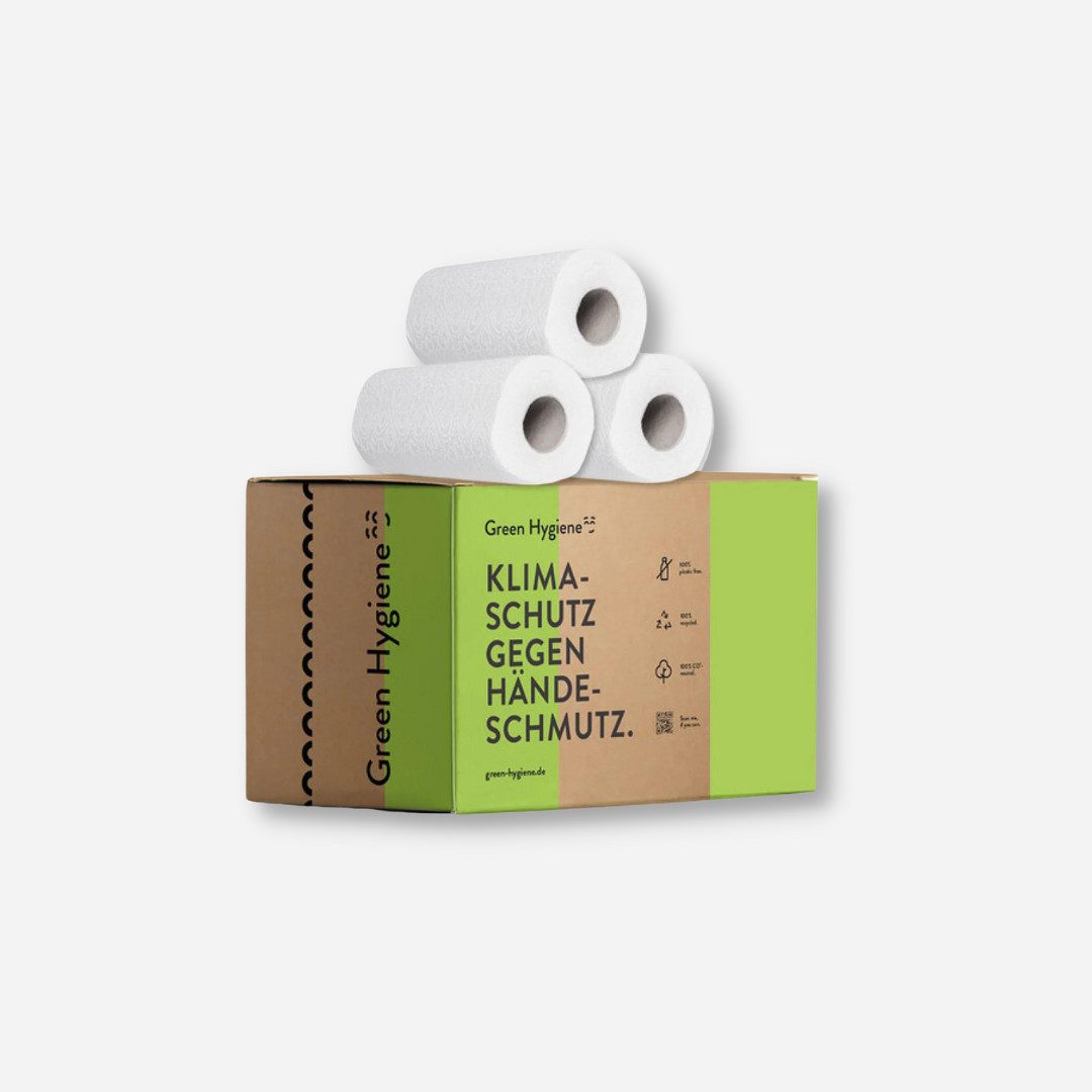 Green Hygiene® Papierküchenrolle KARLA rPapier-Küchenrollen 3 lagig 18x 2 Stück, 100 Blatt
