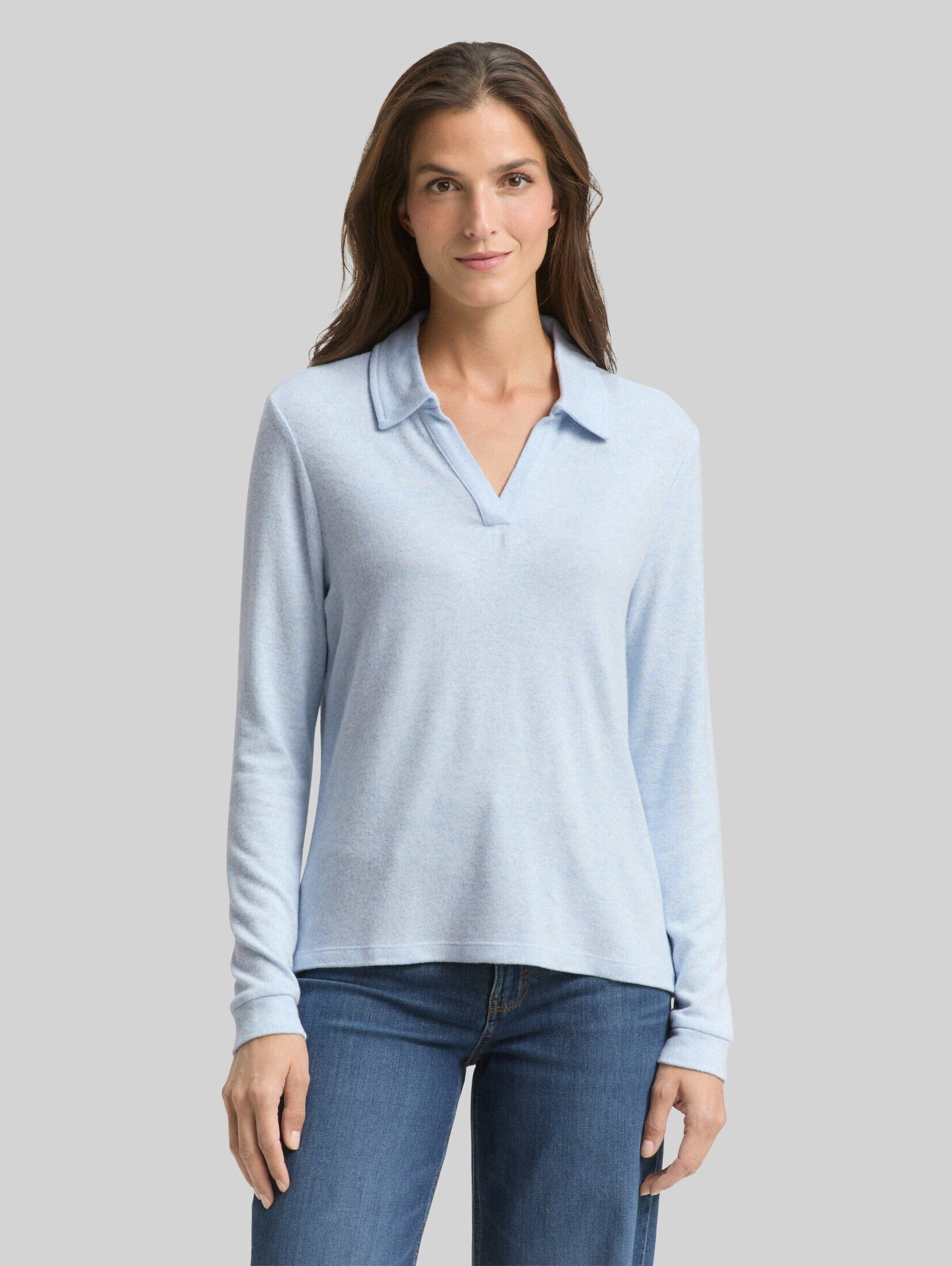 TOM TAILOR Langarmshirt T-Shirt Cosy Langarmshirt mit Polokragen