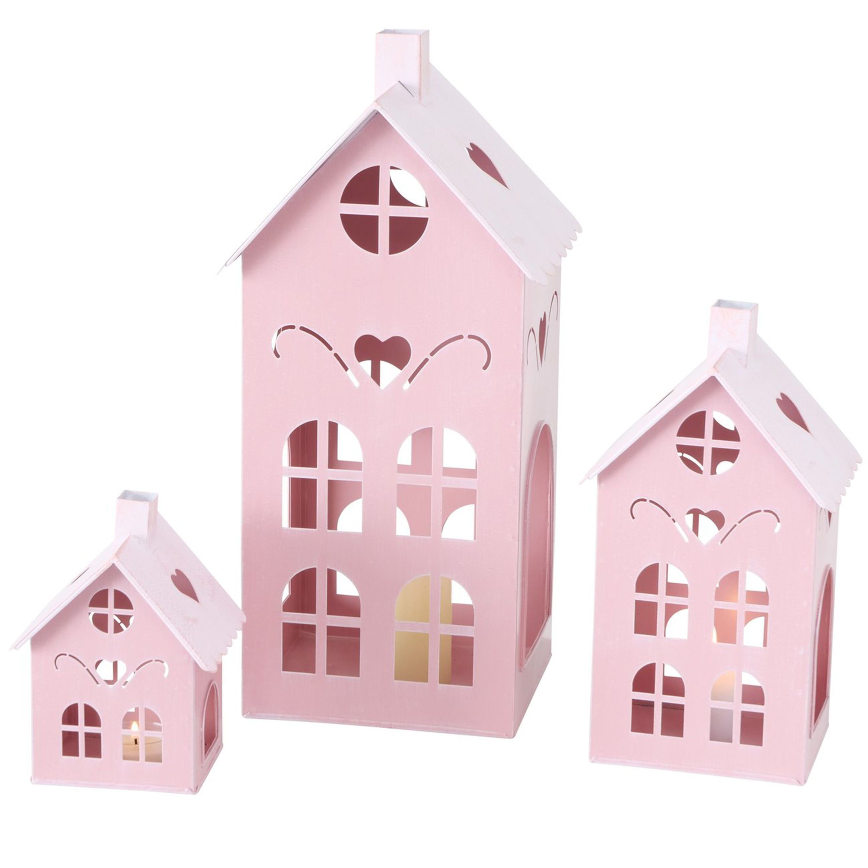 BOLTZE Настольные лампы B. 3tlg. Set Laterne Kufstein rosa aus Metall - 2003807