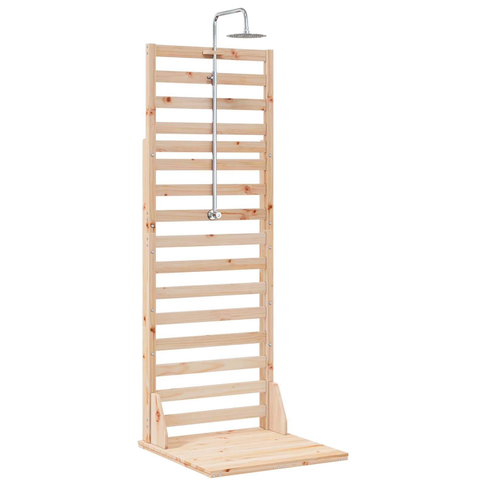 vidaXL Gartendusche 75 x 76 x 225 cm Gartendusche Outdoor-Dusche 225 cm Massivholz Kiefer