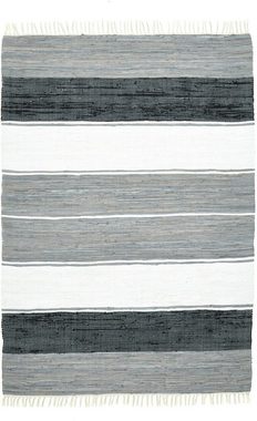 Teppich Alizee, Home affaire, rechteckig, Höhe: 5 mm, Wendeteppich, reine Baumwolle, handgewebt, gestreift, waschbar, modern