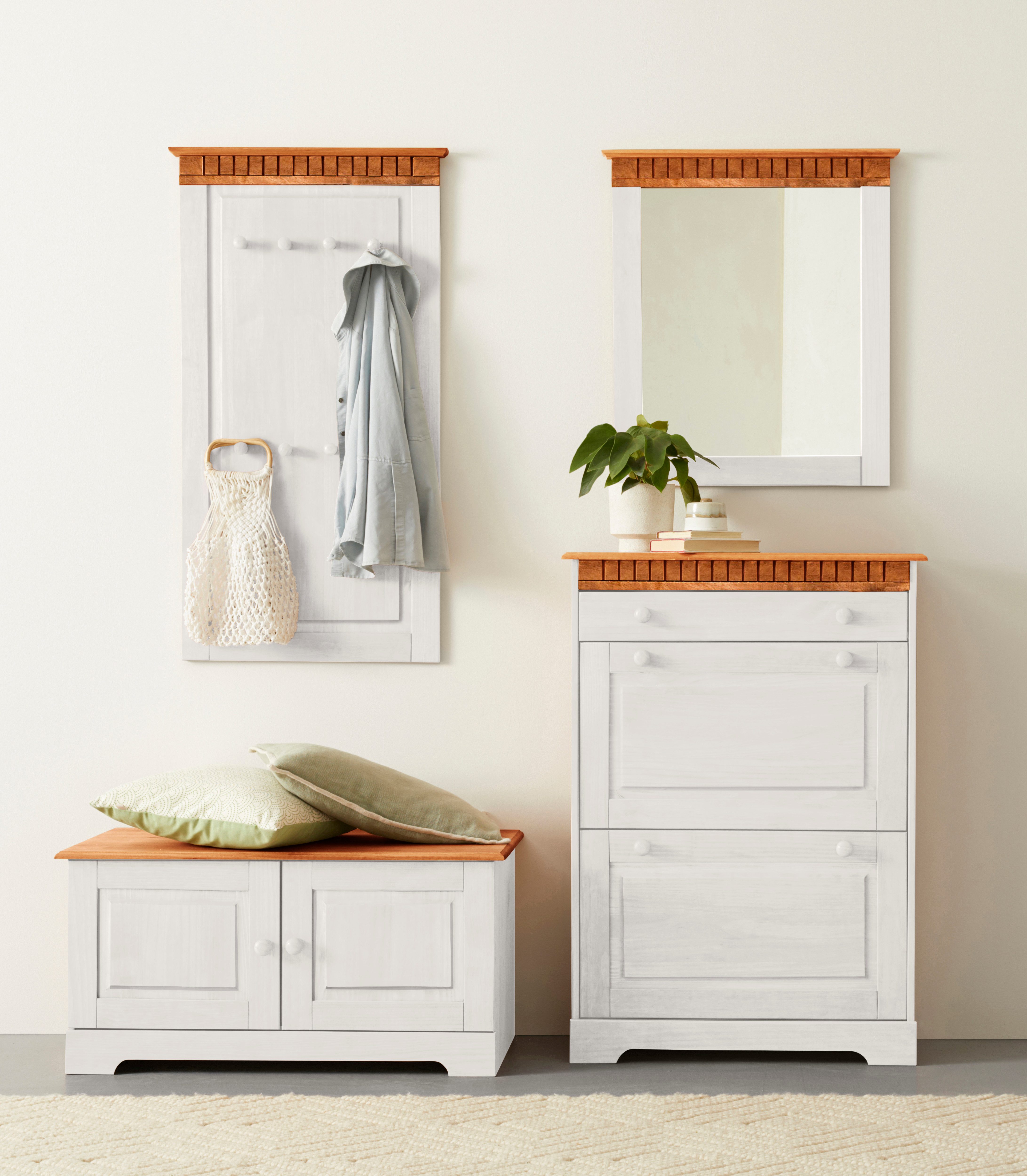 Home affaire Garderobenpaneel Lisa, aus massivem Kiefernholz, Höhe 110 cm, Breite 60 cm