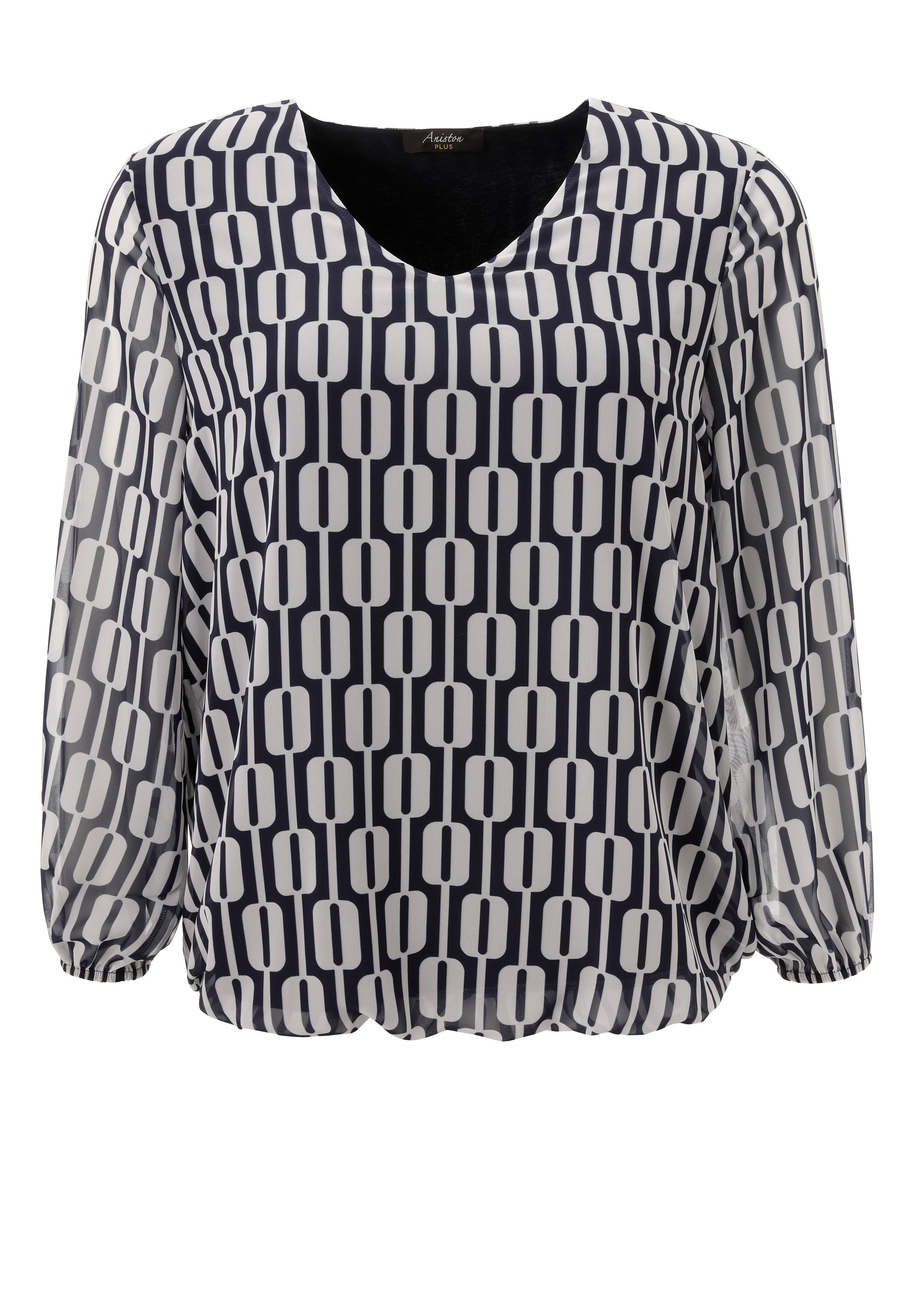 Aniston PLUS Schlupfbluse mit grafischen Druck - NEUE KOLLEKTION