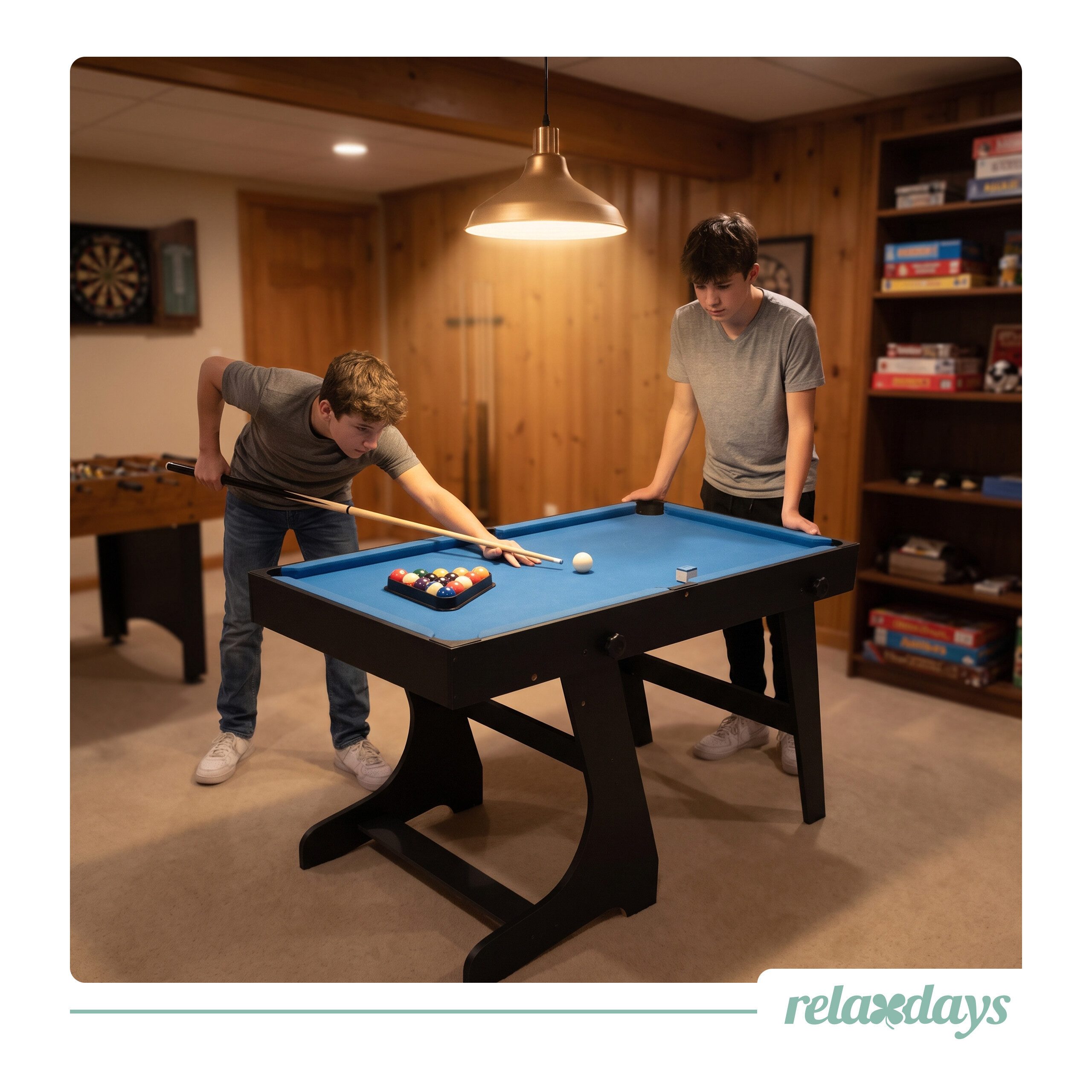 relaxdays Multifunktionstisch Klappbarer Spieltisch 4 in 1 Zubehör, schwarz