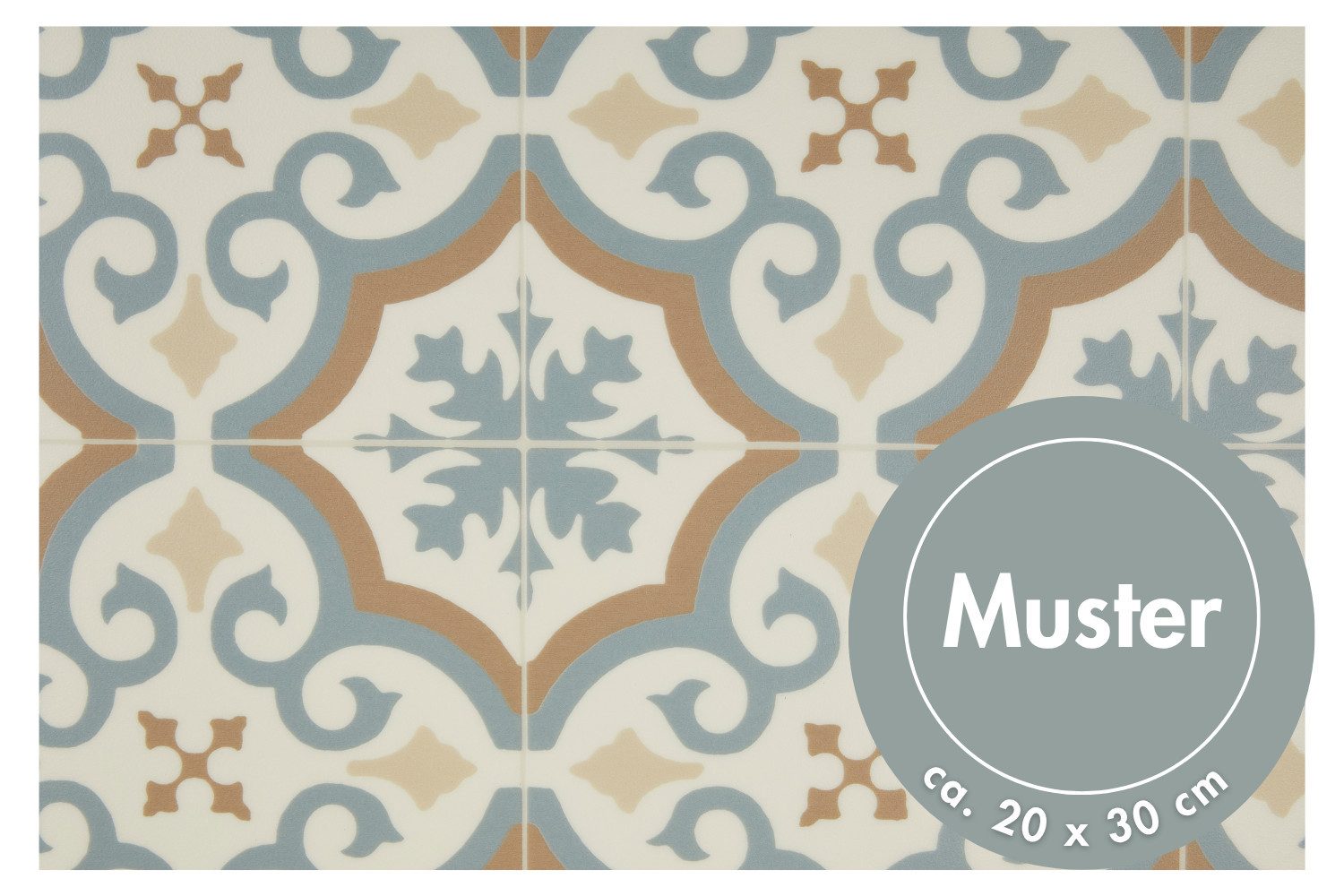 misento Vinylboden Astell in Fliesenoptik, für Feuchtraum- und Privatbereiche, PVC Bodenbelag Meterware 200/400 cm breit, Stärke 2,5 mm