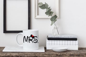 Couples Shop Tasse MR. & MRS. Kaffeetasse Geschenk Partner Fun-Look, Keramik, mit trendigem Motiv