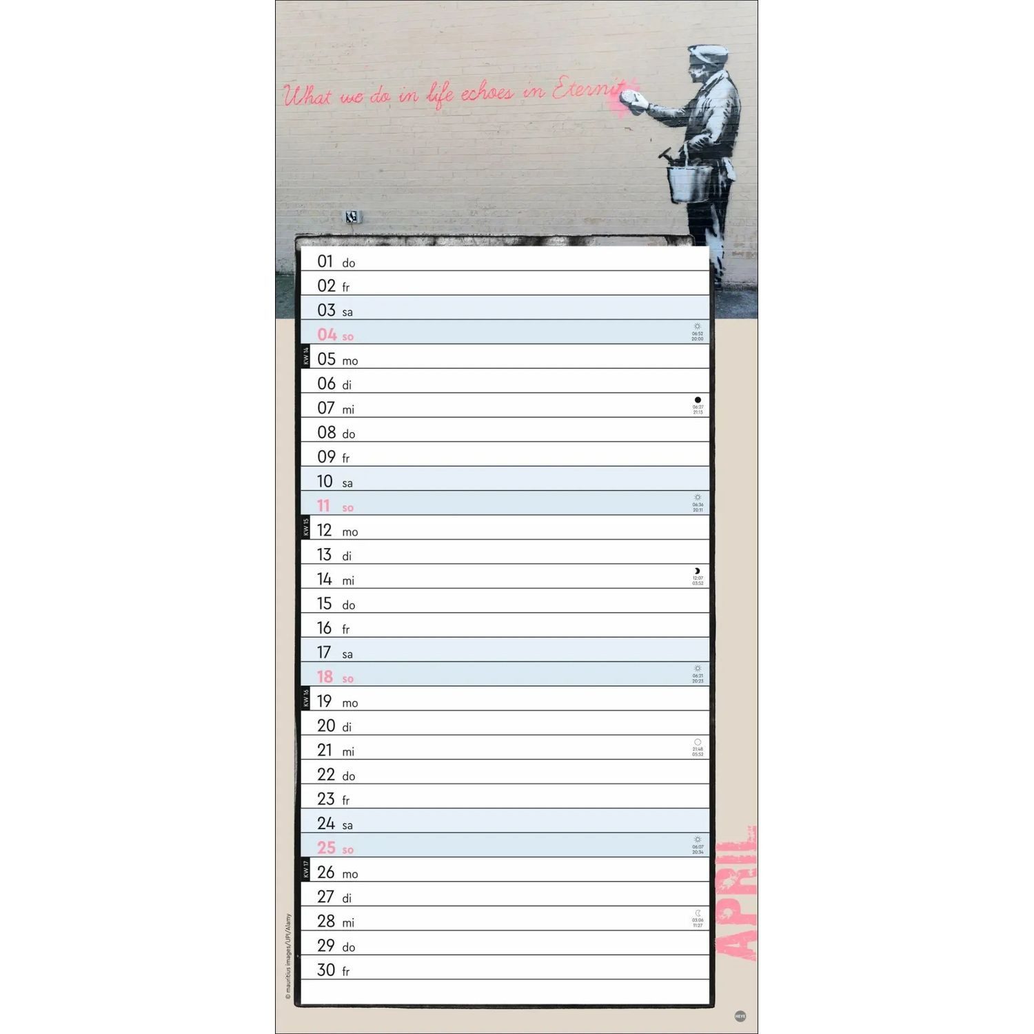 HEYE Wandkalender Banksy Planer 2027 – Bild 5 von 5