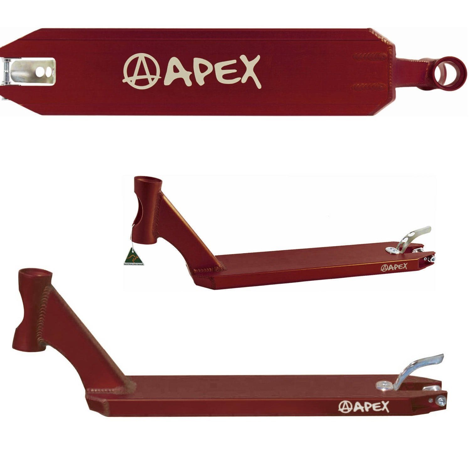 Apex Stuntscooter Apex Pro Stunt-Scooter Deck 600 (51cm) rot
